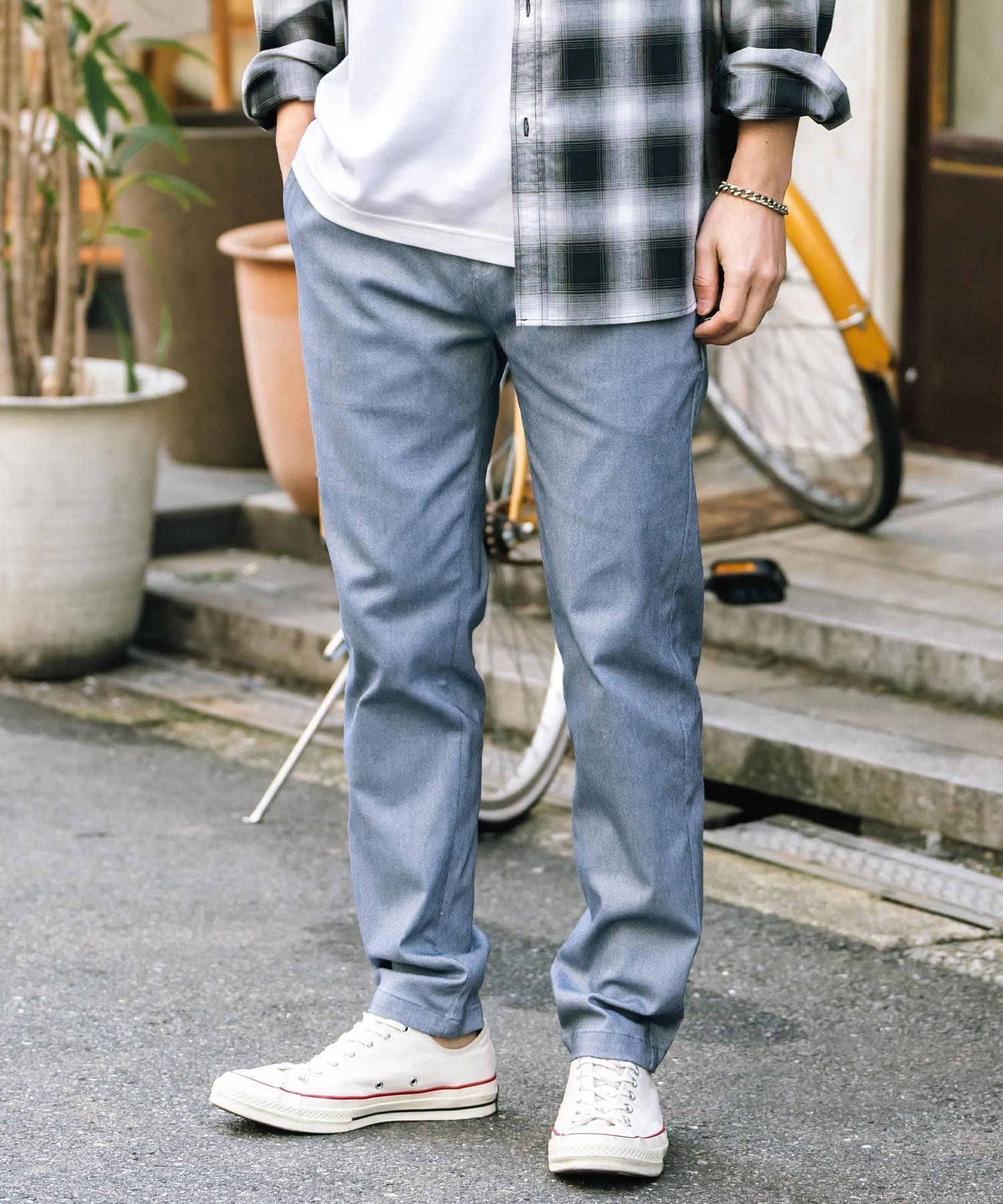 【ロッキーモンロー/Rocky Monroe / MEN】の接触冷感 多機能ストレッチイージーテーパードパンツ インテリア・キッズ・メンズ・レディースファッション・服の通販 founy(ファニー) 　ファッション　Fashion　メンズファッション　MEN　ボトムス　Bottoms/Men　ストレッチ　Stretch　サックスブルー|ID: prp329100004543092 ipo3291000000032353108