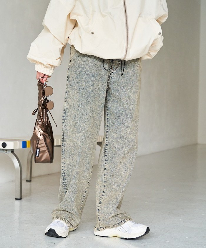 【フリークスストア/FREAK'S STORE】のイージー デニム ワイドパンツ【限定展開】 24AW インテリア・キッズ・メンズ・レディースファッション・服の通販 founy(ファニー) 　ファッション　Fashion　レディースファッション　WOMEN　パンツ　Pants　2024年　2024　2024-2025秋冬・A/W　Aw/Autumn/Winter/Fw/Fall/2024-2025　冬　Winter　ストレッチ　Stretch　ストレート　Straight　デニム　Denim　プチプライス・低価格　Affordable　ワイド　Wide　楽ちん　Easy　A/W・秋冬　Aw・Autumn/Winter・Fw・Fall-Winter　ベージュ|ID: prp329100004543111 ipo3291000000032102454
