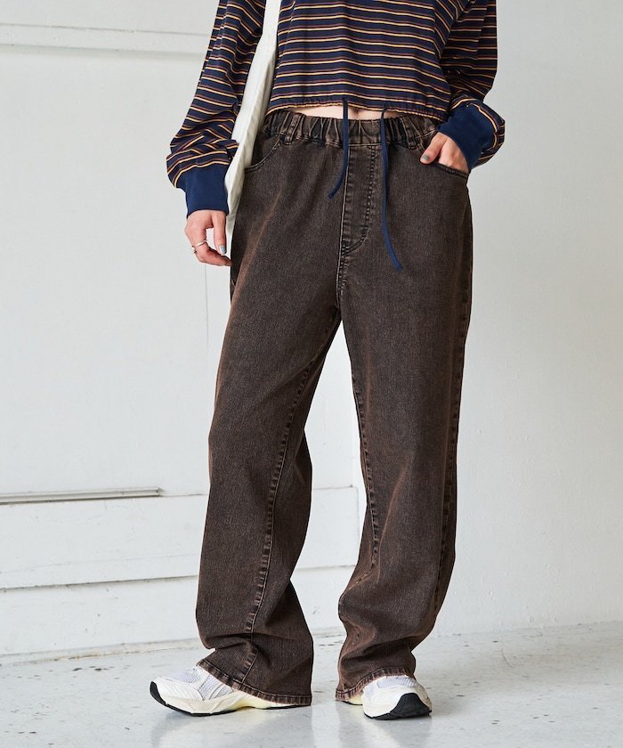 【フリークスストア/FREAK'S STORE】のイージー デニム ワイドパンツ【限定展開】 24AW インテリア・キッズ・メンズ・レディースファッション・服の通販 founy(ファニー) 　ファッション　Fashion　レディースファッション　WOMEN　パンツ　Pants　2024年　2024　2024-2025秋冬・A/W　Aw/Autumn/Winter/Fw/Fall/2024-2025　冬　Winter　ストレッチ　Stretch　ストレート　Straight　デニム　Denim　プチプライス・低価格　Affordable　ワイド　Wide　楽ちん　Easy　A/W・秋冬　Aw・Autumn/Winter・Fw・Fall-Winter　ブラウン|ID: prp329100004543111 ipo3291000000032102455