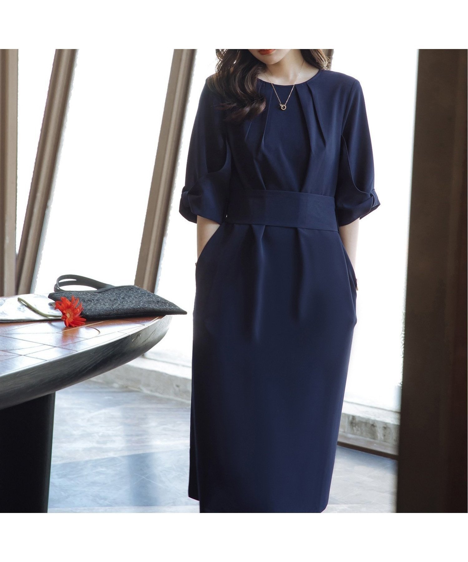 【ドレス/DRESS+】のコクーンワンピースドレス インテリア・キッズ・メンズ・レディースファッション・服の通販 founy(ファニー) 　ファッション　Fashion　レディースファッション　Fashion for Women　ワンピース　Dresses　フォーマル・パーティードレス・結婚式用ドレス　Elegant & Casual Dresses　おすすめ　Recommended / Our Picks　アクセサリー　Fashion Accessories　セレモニー　Ceremony　フェミニン　Feminine, Girly　フォーマル　Formal, Dressy　ラウンド　Round, Round Neck　リボン　Ribbon, Bow　ワイド　Wide, Wide Fit　エレガント 上品　Elegant　二次会　After Party　入学式　Entrance Ceremony　卒業式　Graduation Ceremony　結婚式　Wedding　ネイビー|ID: prp329100004543130 ipo3291000000035111112