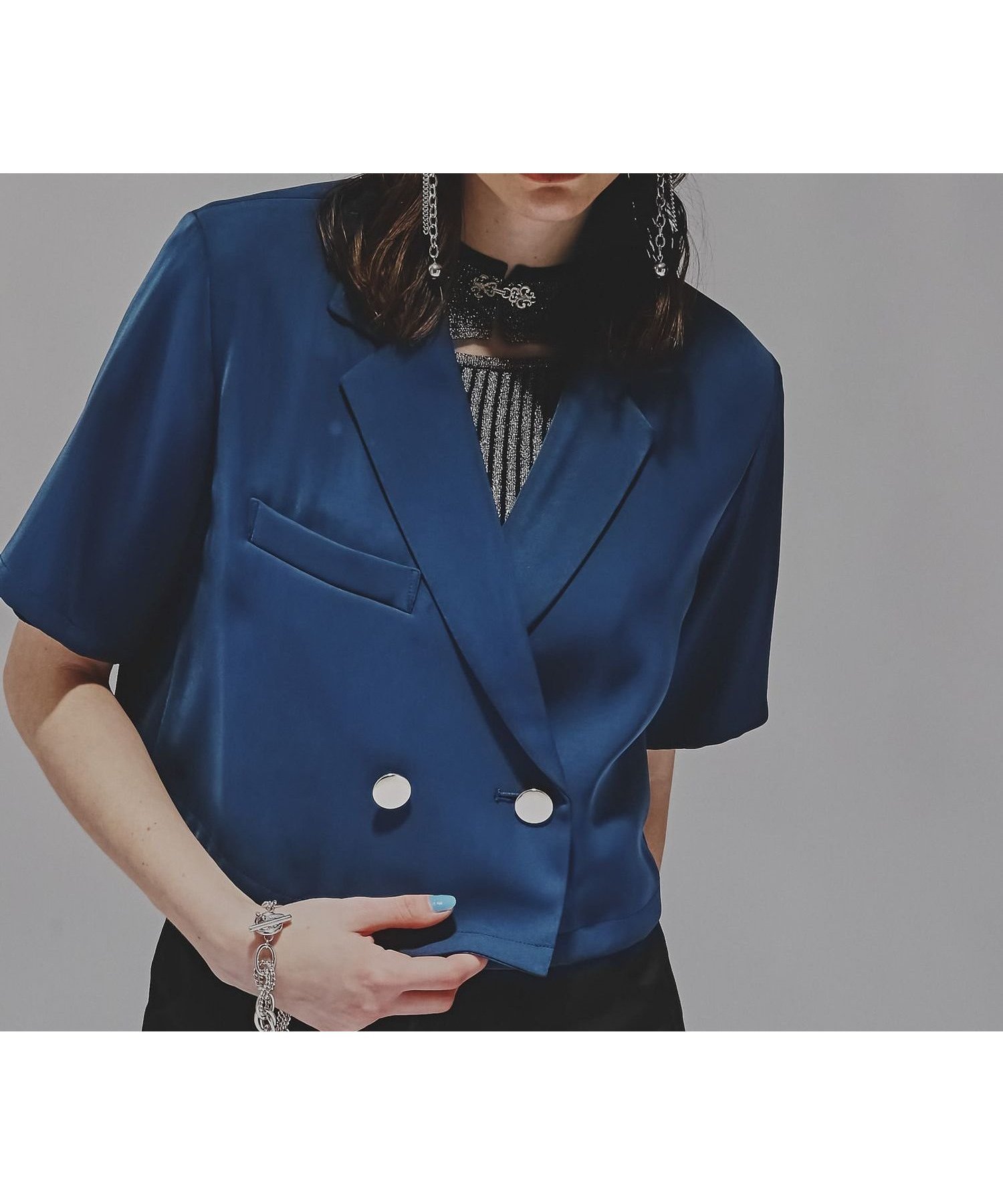 【ハレ/HARE】のトロミメタルボタンショートジャケット インテリア・キッズ・メンズ・レディースファッション・服の通販 founy(ファニー) 　ファッション　Fashion　レディースファッション　Ladies' Fashion Online　アウター　Coat Outerwear　ジャケット　Jackets　おすすめ　Recommend　ショート　Short　シンプル　Simple　ジャケット　Jacket　トレンド　Trend　メタル　Metal　人気　Popularity　定番　Standard　ブルー87|ID: prp329100004543152 ipo3291000000032628601