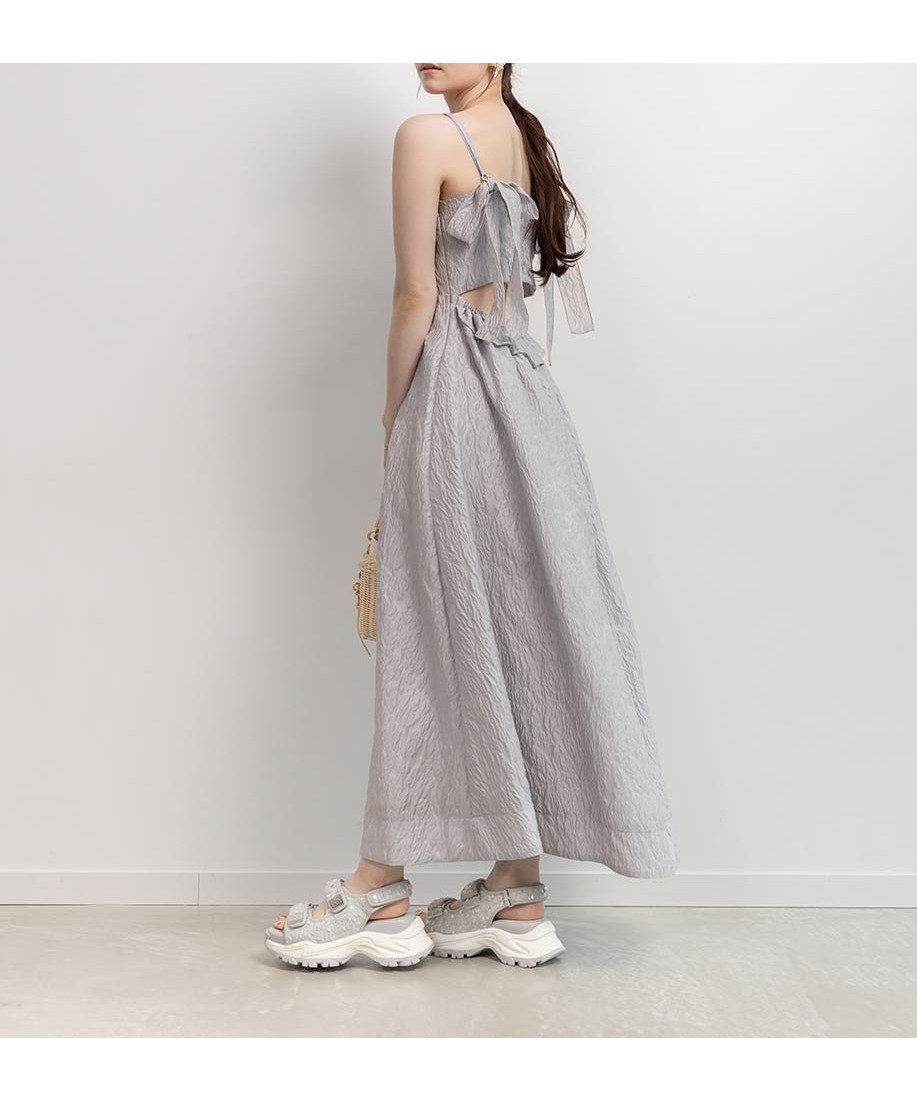 【ランダ/RANDA】のシアージャガードキャミソールワンピース インテリア・キッズ・メンズ・レディースファッション・服の通販 founy(ファニー) 　ファッション　Fashion　レディースファッション　WOMEN　ワンピース　Dress　おすすめ　Recommend　インナー　Inner　タンク　Tank　ダウン　Down　フェミニン　Feminine　リボン　Ribbon　GRAY|ID: prp329100004543188 ipo3291000000032103321