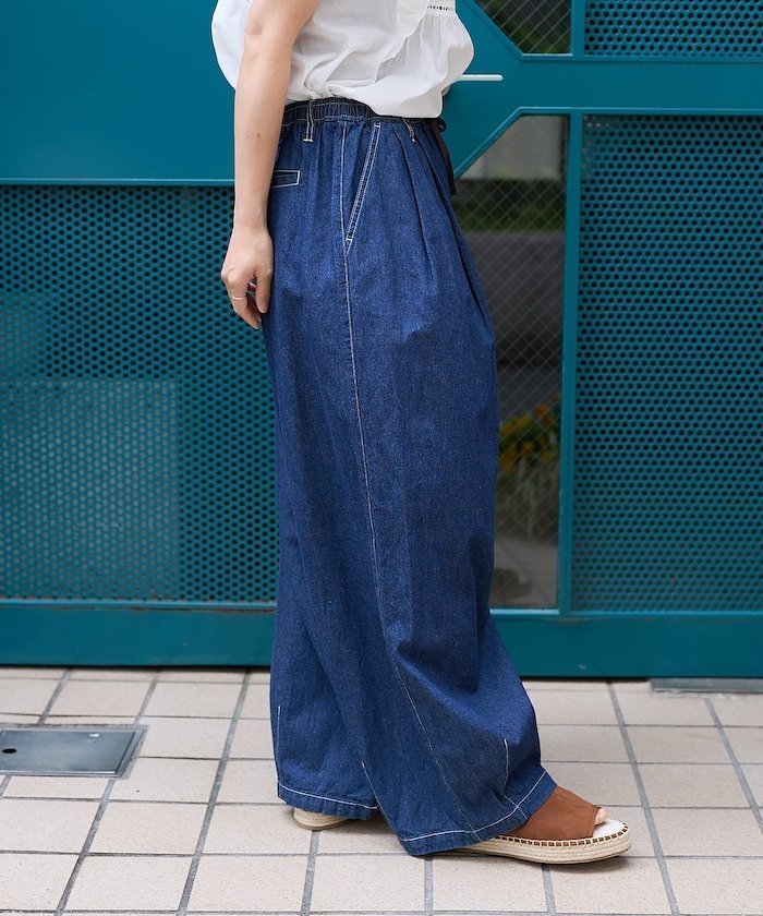 【フリークスストア/FREAK'S STORE】のリネン混 カーブイージーパンツ 25SS インテリア・キッズ・メンズ・レディースファッション・服の通販 founy(ファニー) 　ファッション　Fashion　レディースファッション　Fashion for Women　パンツ　Pants & Trousers　2025年　2025　2025春夏・S/S　Spring/Summer 2025 SS25　コンパクト　Compact, Small Size　デニム　Denim, Jeans Material　トレンド　Trend, Trending Now　リネン　Linen, Linen Fabric　人気　Popular, Best Seller　夏　Summer　S/S・春夏　SS, Spring/Summer, Warm Season　楽ちん　Easy Fit, Comfortable　ネイビー|ID: prp329100004543247 ipo3291000000033055409
