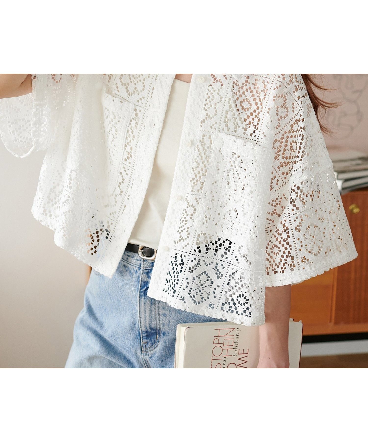 【ディスコート/Discoat】の【WEB限定】レースシャツ インテリア・キッズ・メンズ・レディースファッション・服の通販 founy(ファニー) 　ファッション　Fashion　レディースファッション　Fashion for Women　トップス・カットソー　Cut & Sew Tops　シャツ・ブラウス・オフィスカジュアル　Elegant Blouses & Button-Ups　おすすめ　Recommended / Our Picks　レース　Lace, Lace Fabric　夏　Summer　春　Spring　S/S・春夏　SS, Spring/Summer, Warm Season　羽織　Haori, Light Jacket　オフホワイト|ID: prp329100004543260 ipo3291000000032596756