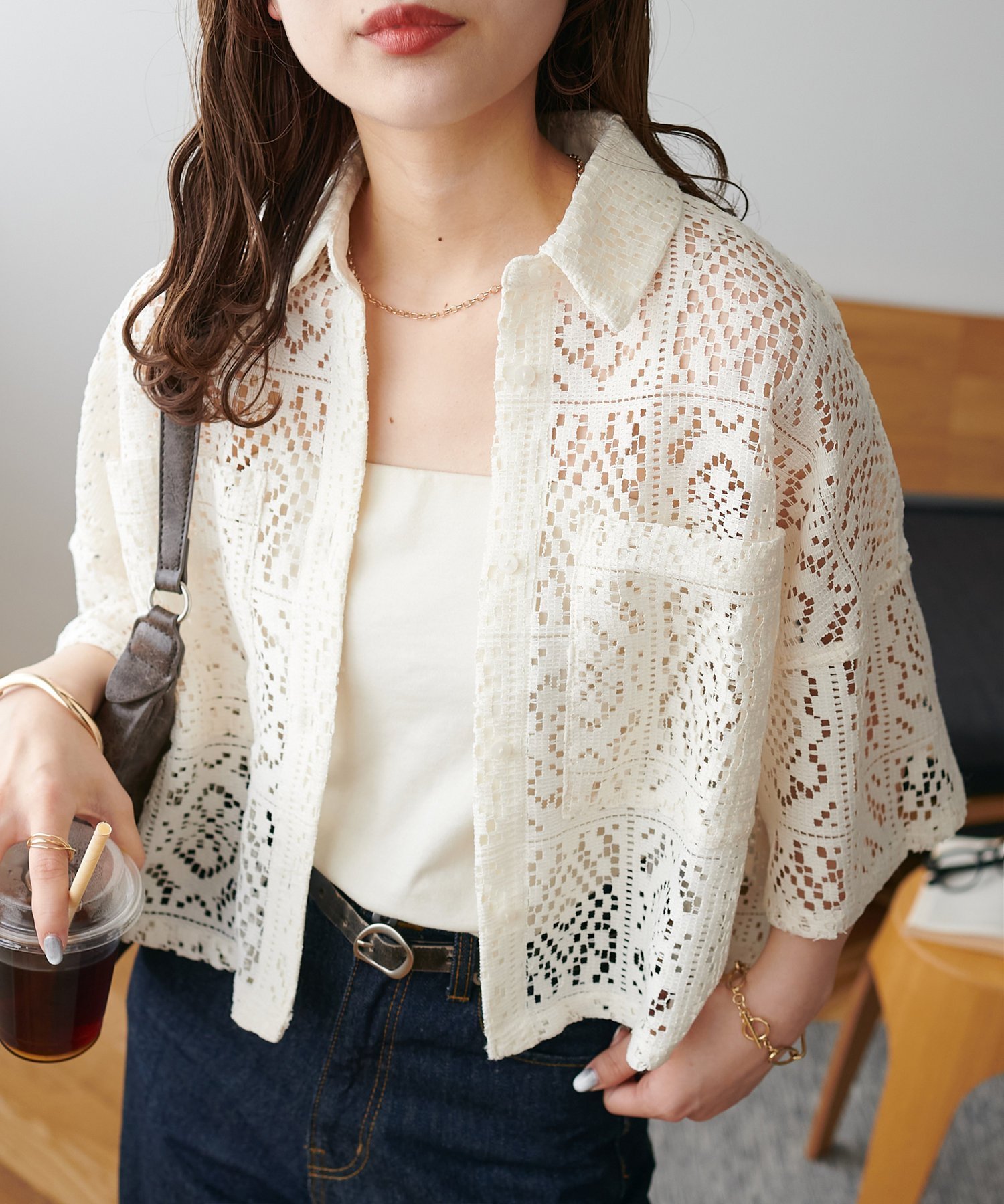 【ディスコート/Discoat】の【WEB限定】レースシャツ インテリア・キッズ・メンズ・レディースファッション・服の通販 founy(ファニー) 　ファッション　Fashion　レディースファッション　Fashion for Women　トップス・カットソー　Cut & Sew Tops　シャツ・ブラウス・オフィスカジュアル　Elegant Blouses & Button-Ups　おすすめ　Recommended / Our Picks　レース　Lace, Lace Fabric　夏　Summer　春　Spring　S/S・春夏　SS, Spring/Summer, Warm Season　羽織　Haori, Light Jacket　アイボリー|ID: prp329100004543260 ipo3291000000032596758