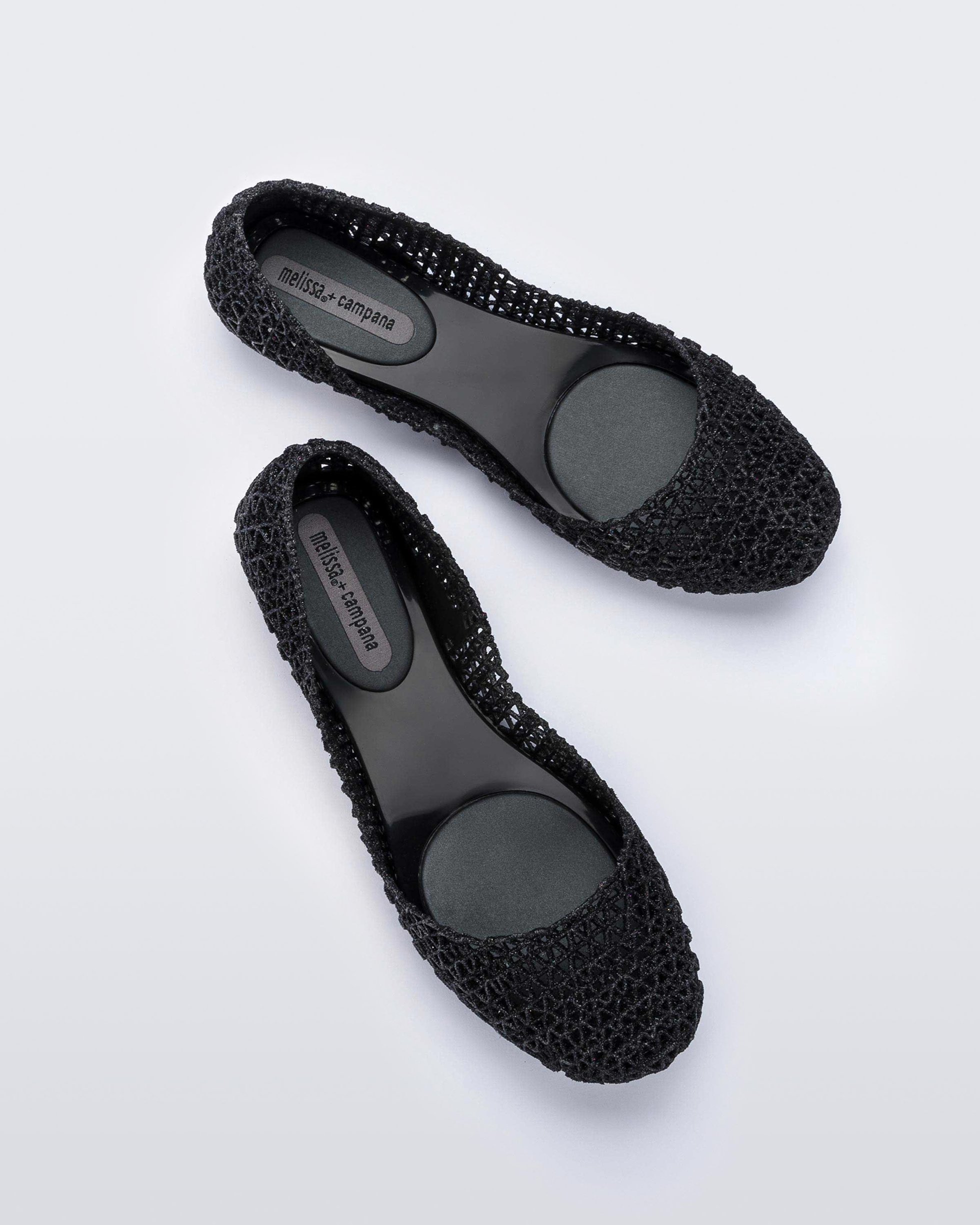 【メリッサ/melissa】のCampana Papel VII インテリア・キッズ・メンズ・レディースファッション・服の通販 founy(ファニー) 　ファッション　Fashion　レディースファッション　Ladies' Fashion Online　シューズ　Shoes　シンプル　Simple　フラット　Flat　人気　Popularity　旅行　Travel　軽量　Lightweight　BLACK GLITTER|ID: prp329100004543303 ipo3291000000032578579