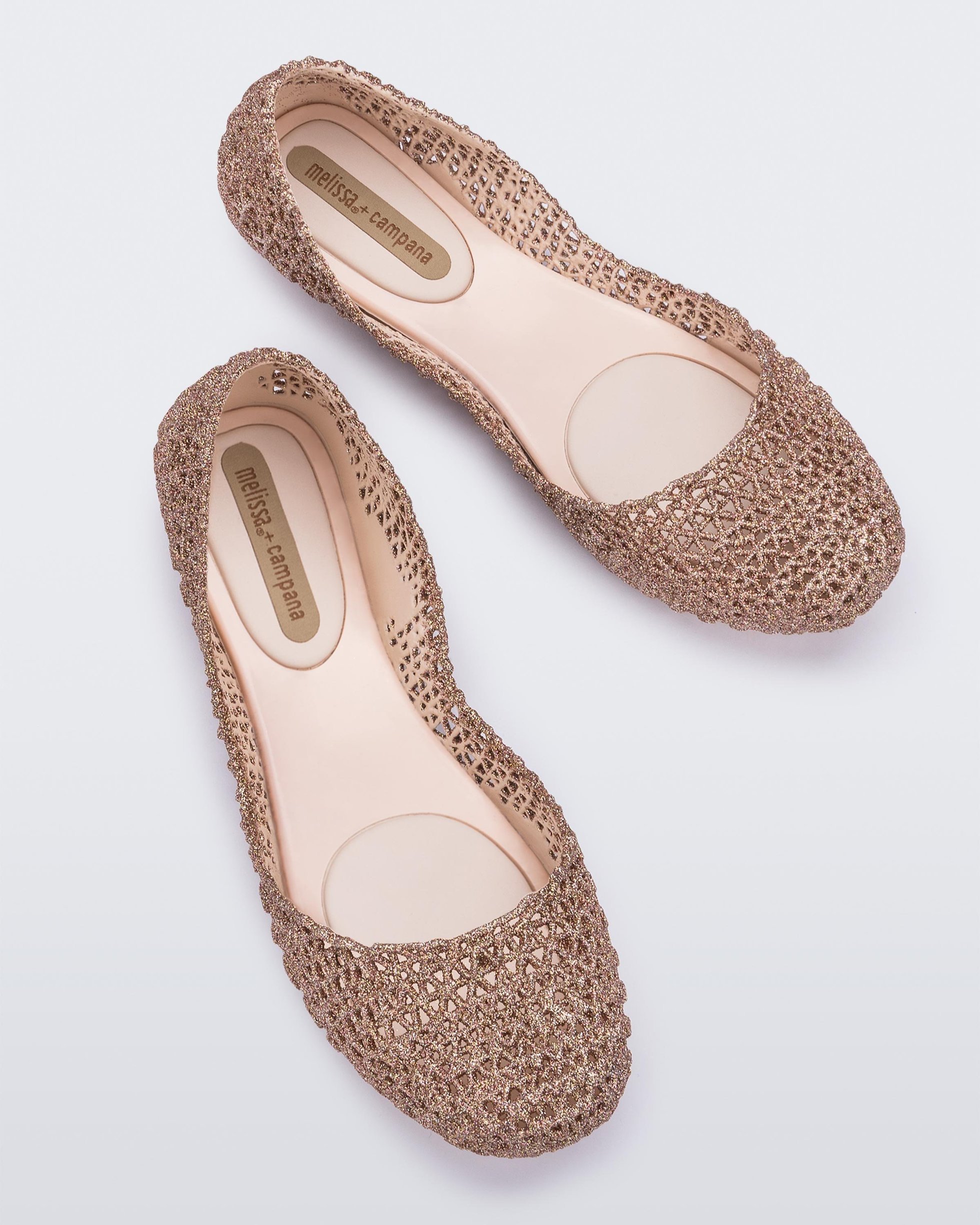 【メリッサ/melissa】のCampana Papel VII インテリア・キッズ・メンズ・レディースファッション・服の通販 founy(ファニー) 　ファッション　Fashion　レディースファッション　Ladies' Fashion Online　シューズ　Shoes　シンプル　Simple　フラット　Flat　人気　Popularity　旅行　Travel　軽量　Lightweight　PINKBEIGE/ GLITTER|ID: prp329100004543303 ipo3291000000032578584
