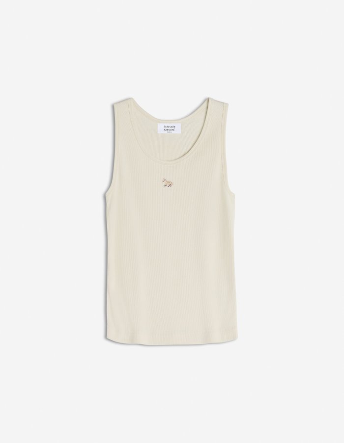 【メゾン キツネ/MAISON KITSUNE】のMaison Kitsune/BABY FOX PATCH RIBBED TANK TOP インテリア・キッズ・メンズ・レディースファッション・服の通販 founy(ファニー) https://founy.com/ ファッション Fashion レディースファッション Ladies' Fashion Online ワンピース Dress スタンダード Standard パッチ Patch 夏 Summer S/S・春夏 Ss・Spring/Summer 無地 Plain Color |ID: prp329100004543398 ipo3291000000032584062