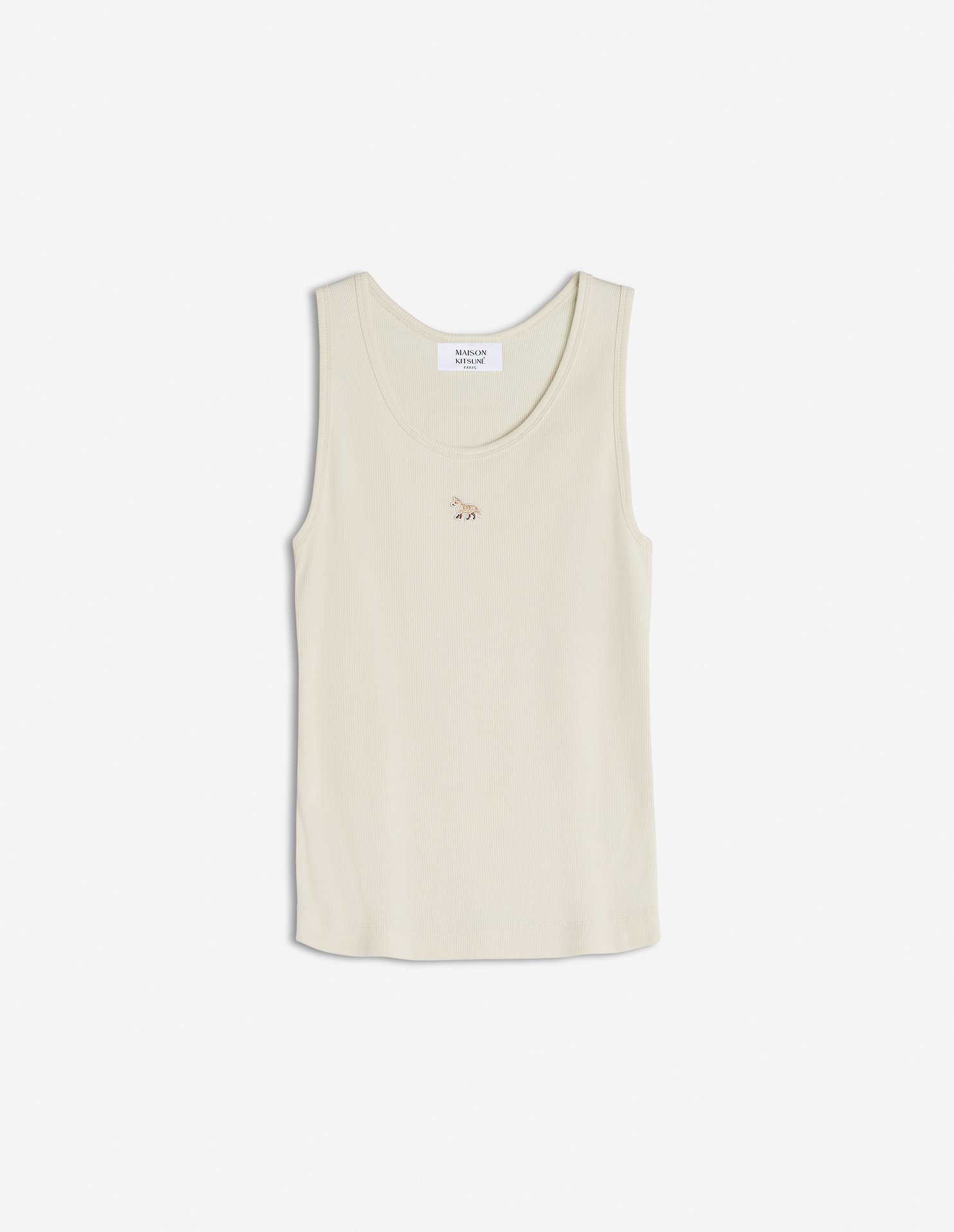 【メゾン キツネ/MAISON KITSUNE】のMaison Kitsune/BABY FOX PATCH RIBBED TANK TOP インテリア・キッズ・メンズ・レディースファッション・服の通販 founy(ファニー) 　ファッション　Fashion　レディースファッション　Ladies' Fashion Online　ワンピース　Dress　スタンダード　Standard　パッチ　Patch　夏　Summer　S/S・春夏　Ss・Spring/Summer　無地　Plain Color　MARBLE|ID: prp329100004543398 ipo3291000000032673200