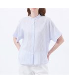 【マッキントッシュ フィロソフィー/MACKINTOSH PHILOSOPHY】のバンドカラーリネンミックスブラウス ライトブルーストライプ|ID: prp329100004543437 ipo3291000000032666792
