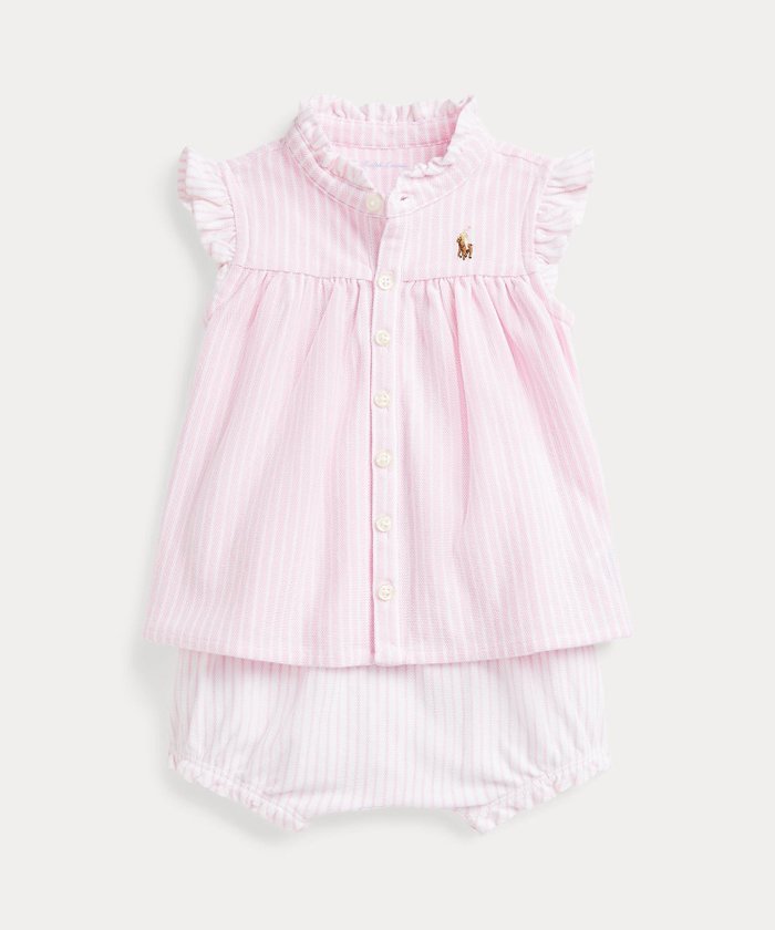 【ラルフローレン/RALPH LAUREN / KIDS】の(ベビー)ストライプド ニット オックスフォード トップス ブルマー セット インテリア・キッズ・メンズ・レディースファッション・服の通販 founy(ファニー) https://founy.com/ ファッション Fashion キッズファッション KIDS Children’s Clothing トップス・カットソー Tops/Tees/Kids シャーリング Shirring フリル Frills ベビー Baby メッシュ Mesh ヨーク Yoke |ID: prp329100004543438 ipo3291000000032690895