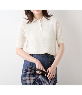 【ニューヨーカー/NEWYORKER】のホールガーメント 透かし柄ニットポロシャツ 人気、トレンドファッション・服の通販 founy(ファニー) ファッション Fashion レディースファッション WOMEN トップス・カットソー Tops/Tshirt ニット Knit Tops シャツ/ブラウス Shirts/Blouses ポロシャツ Polo Shirts エレガント 上品 Elegant 春 Spring 透かし Watermark ホールガーメント Whole Garment ポロシャツ Polo Shirt 半袖 Short Sleeve レース Race S/S・春夏 Ss・Spring/Summer 夏 Summer |ID:prp329100004543442