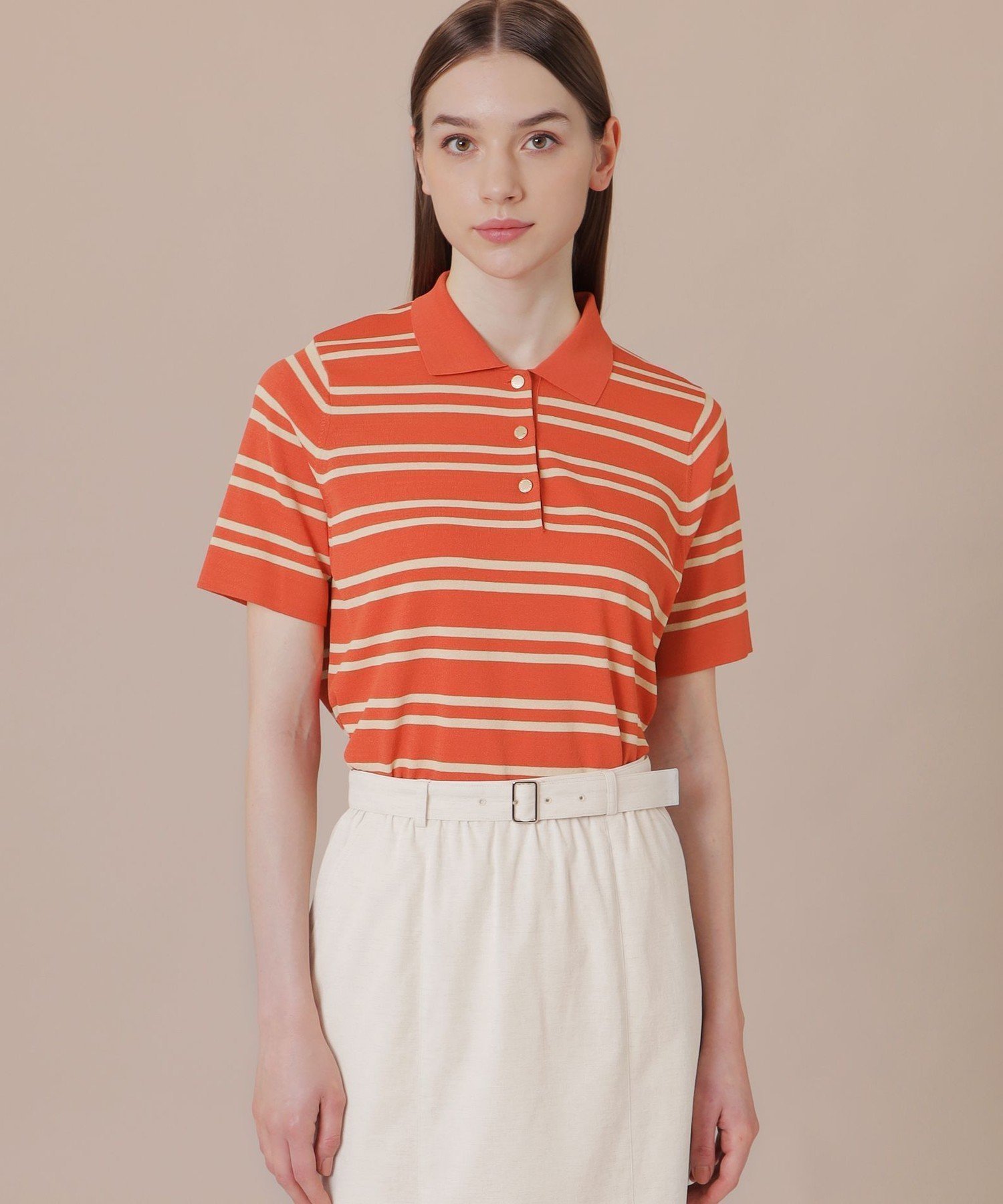 【マッキントッシュ ロンドン/MACKINTOSH LONDON】のアイスレーヨンポロ インテリア・キッズ・メンズ・レディースファッション・服の通販 founy(ファニー) 　ファッション　Fashion　レディースファッション　WOMEN　ウォッシャブル　Washable　ストレッチ　Stretch　スポーティ　Sporty　ワイド　Wide　夏　Summer　春　Spring　オレンジ|ID: prp329100004543453 ipo3291000000032105912