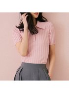 【フレイ アイディー/FRAY I.D】のシルクブレンドシアーリブニットポロ PNK[066]|ID: prp329100004543468 ipo3291000000032609673