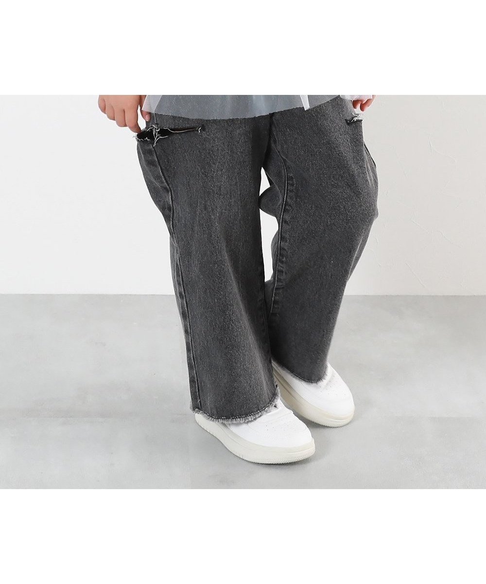 【デビロック/devirock / KIDS】のハイウエスト カットアウトデニム ボトムス ロングパンツ デニムパンツ 24AW インテリア・キッズ・メンズ・レディースファッション・服の通販 founy(ファニー) 　ファッション　Fashion　キッズファッション　KIDS　ボトムス　Bottoms/Kids　ヴィンテージ　Vintage　春　Spring　秋　Autumn/Fall　ショート　Short　ジャケット　Jacket　スリット　Slit　デニム　Denim　トレンド　Trend　ロング　Long　おすすめ　Recommend　2024年　2024　2024-2025秋冬・A/W　Aw/Autumn/Winter/Fw/Fall/2024-2025　003-ブラック|ID: prp329100004543505 ipo3291000000032106329