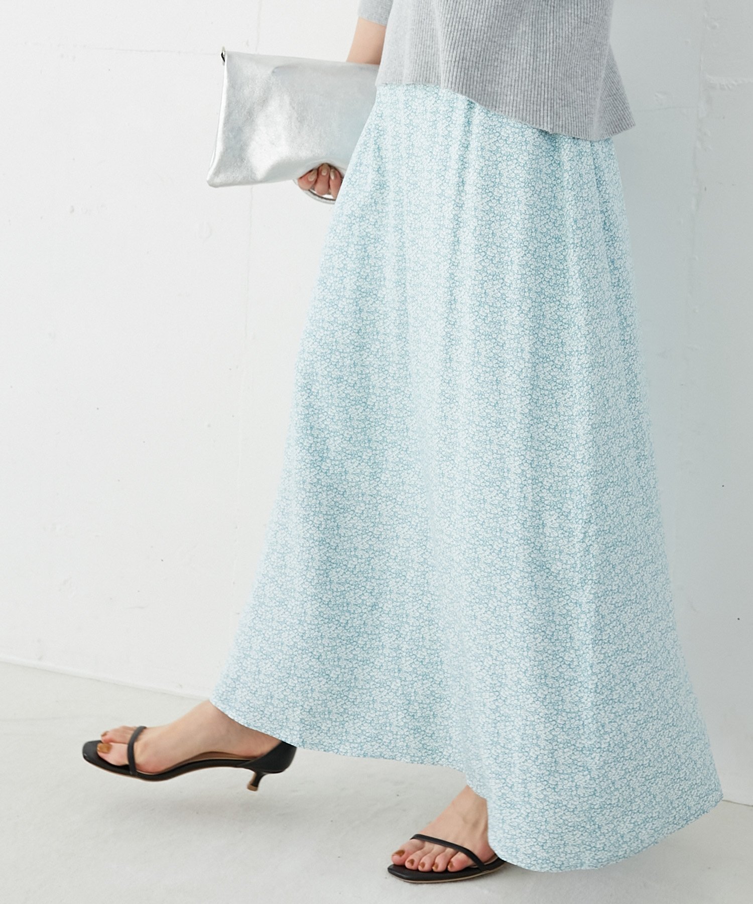 【ルクールブラン/le.coeur blanc】のミニフラワープリントギャザースカート インテリア・キッズ・メンズ・レディースファッション・服の通販 founy(ファニー) 　ファッション　Fashion　レディースファッション　Fashion for Women　スカート　Skirts　おすすめ　Recommended / Our Picks　なめらか　Smooth, Silky Texture　コンパクト　Compact, Small Size　シューズ　Shoes, Footwear　スウェット / スエット　Sweatshirt, Sweatwear　ストレート　Straight, Straight Cut　スニーカー　Sneakers, Trainers　パイピング　Piping, Trim Design　フレア　Flare, Flared　プリント　Print, Printed Pattern　モチーフ　Motif, Design Theme　ヴィンテージ　Vintage Style　春　Spring　グリーン柄|ID: prp329100004543548 ipo3291000000032724167
