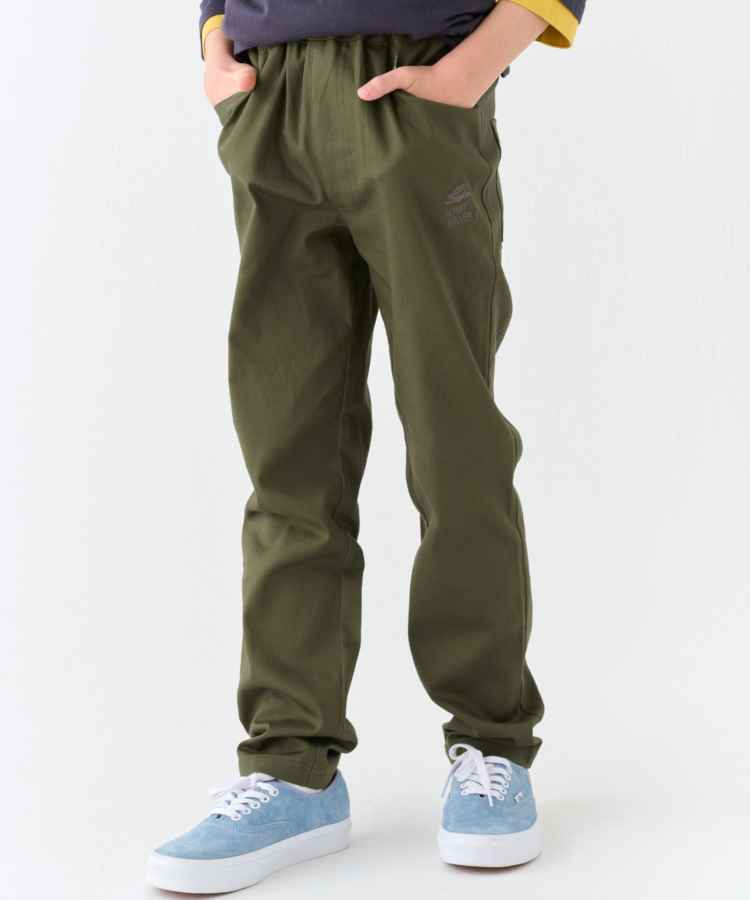 【クリフメイヤー キッズ/KRIFF MAYER / KIDS】の綿ストレッチレギュラーパンツ インテリア・キッズ・メンズ・レディースファッション・服の通販 founy(ファニー) 　ファッション　Fashion　キッズファッション　KIDS　ボトムス　Bottoms/Kids　おすすめ　Recommend　シンプル　Simple　スタンダード　Standard　ストレート　Straight　トレンド　Trend　KHAKI|ID: prp329100004543594 ipo3291000000032107188