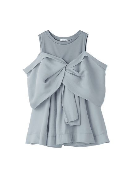 【フレイ アイディー/FRAY I.D】のカットコンビペプラムトップス インテリア・キッズ・メンズ・レディースファッション・服の通販 founy(ファニー) 　ファッション　Fashion　レディースファッション　WOMEN　トップス・カットソー　Tops/Tshirt　なめらか　Smooth　エアリー　Airy　オーガンジー　Organdy　カットソー　Cut And Sew　コンビ　Combination　ストレート　Straight　デニム　Denim　フレア　Flare　エレガント 上品　Elegant　LBLU[081]|ID: prp329100004543605 ipo3291000000032315543