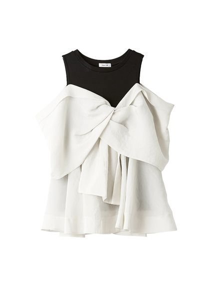 【フレイ アイディー/FRAY I.D】のカットコンビペプラムトップス インテリア・キッズ・メンズ・レディースファッション・服の通販 founy(ファニー) 　ファッション　Fashion　レディースファッション　WOMEN　トップス・カットソー　Tops/Tshirt　なめらか　Smooth　エアリー　Airy　オーガンジー　Organdy　カットソー　Cut And Sew　コンビ　Combination　ストレート　Straight　デニム　Denim　フレア　Flare　エレガント 上品　Elegant　MIX[930]|ID: prp329100004543605 ipo3291000000032315544