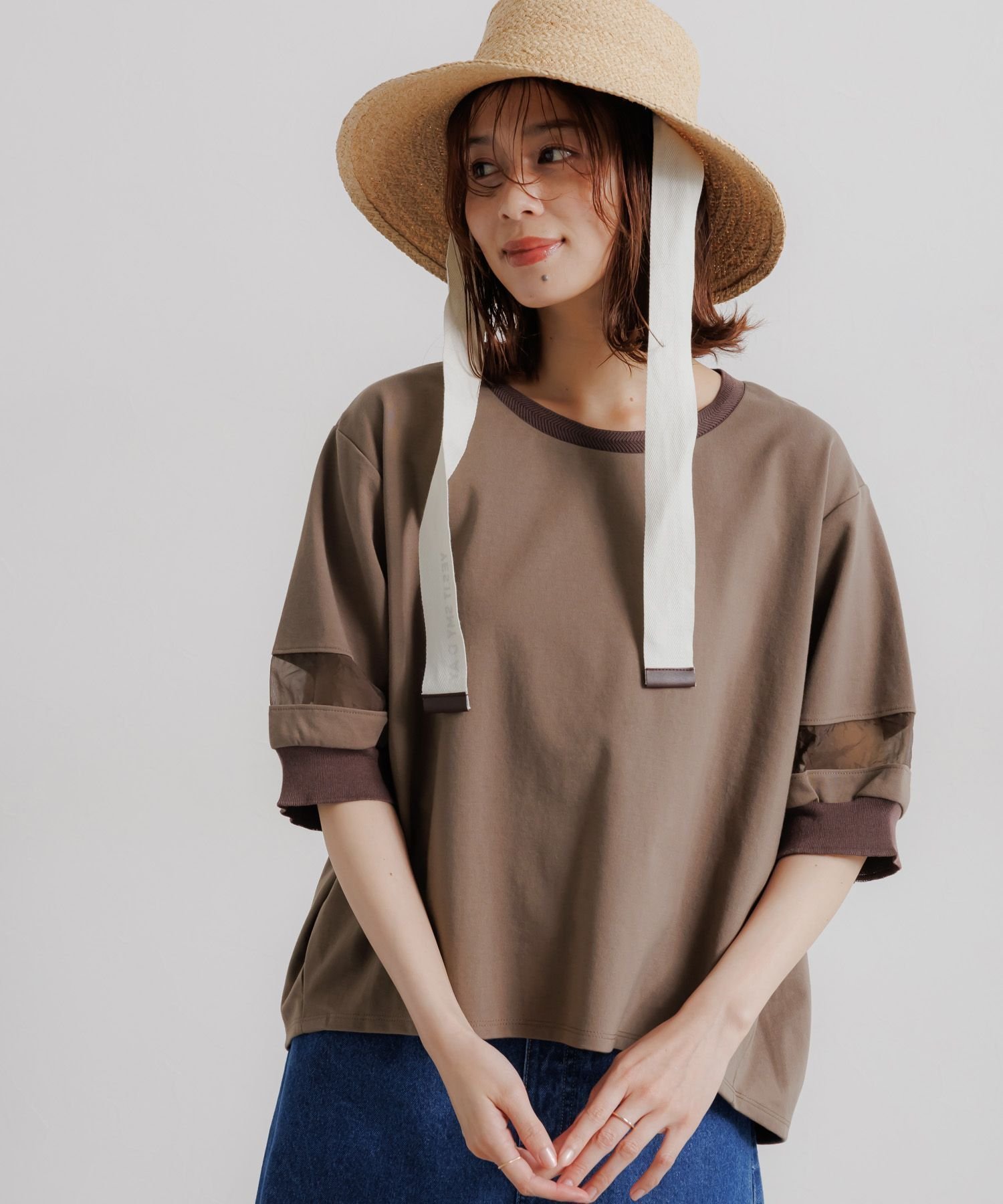 【スタディオ クリップ/studio CLIP】の袖シアーラインプルオーバー 人気、トレンドファッション・服の通販 founy(ファニー) 　ファッション　Fashion　レディースファッション　WOMEN　トップス・カットソー　Tops/Tshirt　プルオーバー　Pullover　おすすめ　Recommend　カットソー　Cut And Sew　シアー　Sheer　スリーブ　Sleeve　ベスト　Vest　ボトム　Bottom　 other-1|ID: prp329100004543644 ipo3291000000032280163