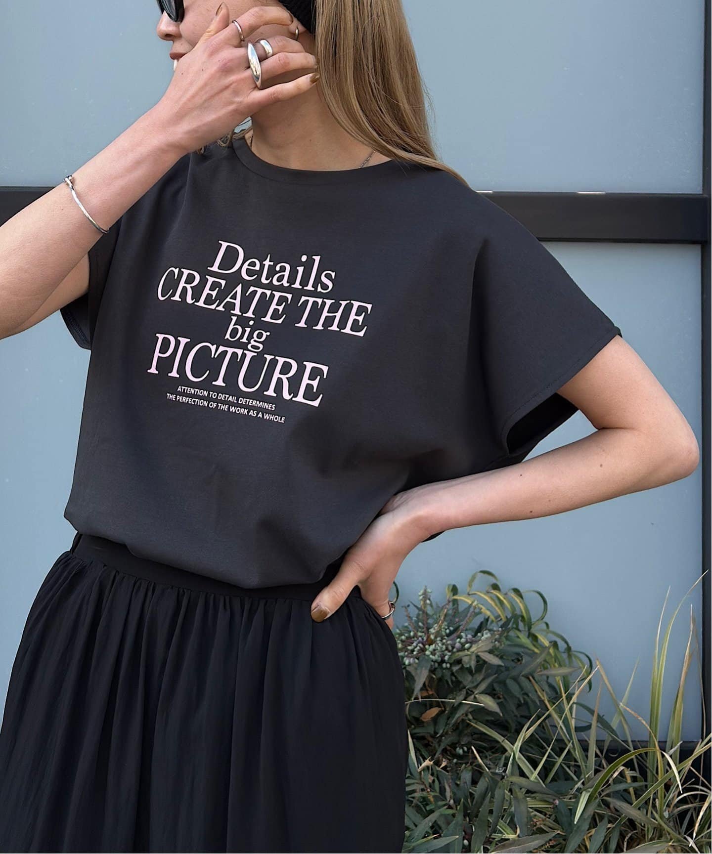【アウトドアプロダクツ ユージュアルシングス/OUTDOOR PRODUCTS Usual Things】のフレンチスリーブロゴTEE インテリア・キッズ・メンズ・レディースファッション・服の通販 founy(ファニー) 　ファッション　Fashion　レディースファッション　Fashion for Women　スリーブ　Sleeve, Long Sleeve / Short Sleeve　デニム　Denim, Jeans Material　ノースリーブ　Sleeveless, No-Sleeve　フレンチ　French, French Style　エレガント 上品　Elegant　ブラック A|ID: prp329100004543669 ipo3291000000033427945