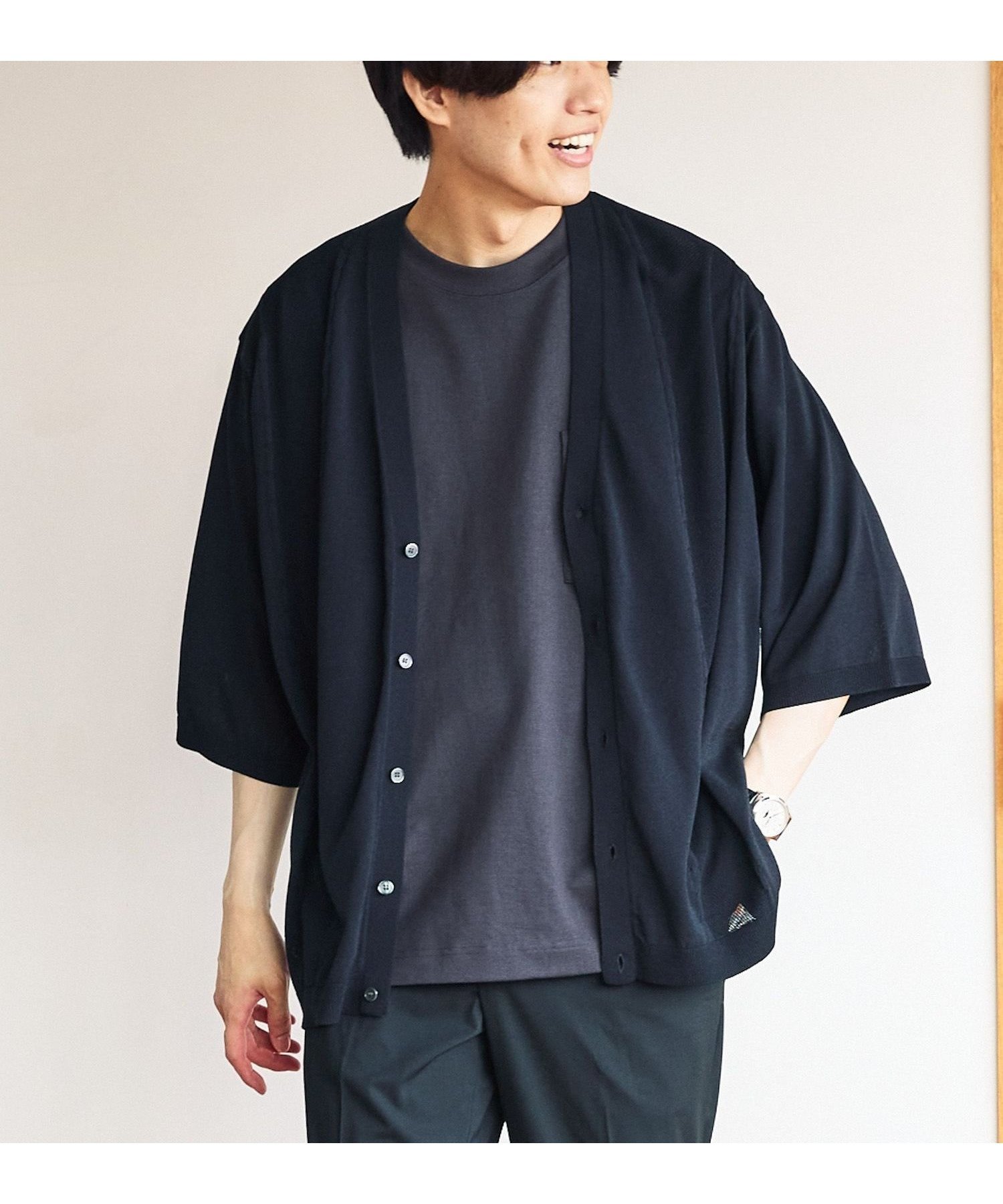 【グローバルワーク/GLOBAL WORK / MEN】の洗えるサラサラサマーカーディガン/五分袖/287557 人気、トレンドファッション・服の通販 founy(ファニー) 　ファッション　Fashion　メンズファッション　MEN　おすすめ　Recommend　カーディガン　Cardigan　シンプル　Simple　スラックス　Slacks　フィット　Fit　リラックス　Relax　夏　Summer　洗える　Washable　鹿の子　Pique　 other-1|ID: prp329100004543676 ipo3291000000032107961