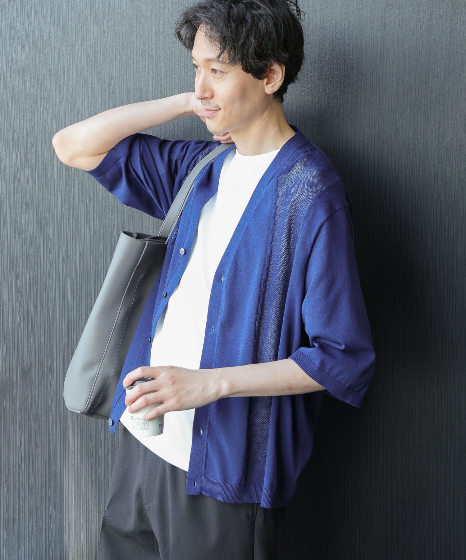 【グローバルワーク/GLOBAL WORK / MEN】の洗えるサラサラサマーカーディガン/五分袖/287557 インテリア・キッズ・メンズ・レディースファッション・服の通販 founy(ファニー) 　ファッション　Fashion　メンズファッション　MEN　おすすめ　Recommend　カーディガン　Cardigan　シンプル　Simple　スラックス　Slacks　フィット　Fit　リラックス　Relax　夏　Summer　洗える　Washable　鹿の子　Pique　ブルー86|ID: prp329100004543676 ipo3291000000032107972