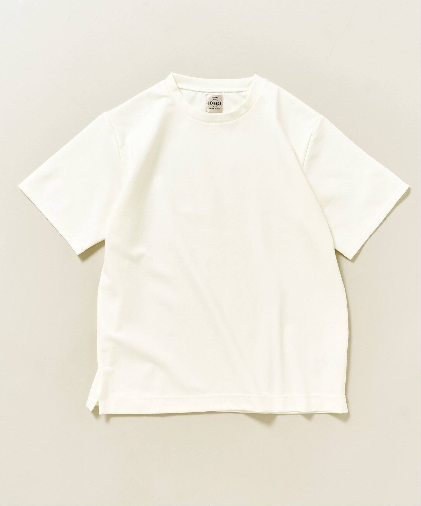 【フォーワンセブン エディフィス/417 EDIFICE】のJAPONCH / ポンチ カットソーS/S インテリア・キッズ・メンズ・レディースファッション・服の通販 founy(ファニー) 　ファッション　Fashion　レディースファッション　WOMEN　トップス・カットソー　Tops/Tshirt　カットソー　Cut and Sewn　カットソー　Cut And Sew　ストレッチ　Stretch　ベーシック　Basic　夏　Summer　定番　Standard　日本製　Made In Japan　S/S・春夏　Ss・Spring/Summer　無地　Plain Color　ホワイト|ID: prp329100004543679 ipo3291000000032333768