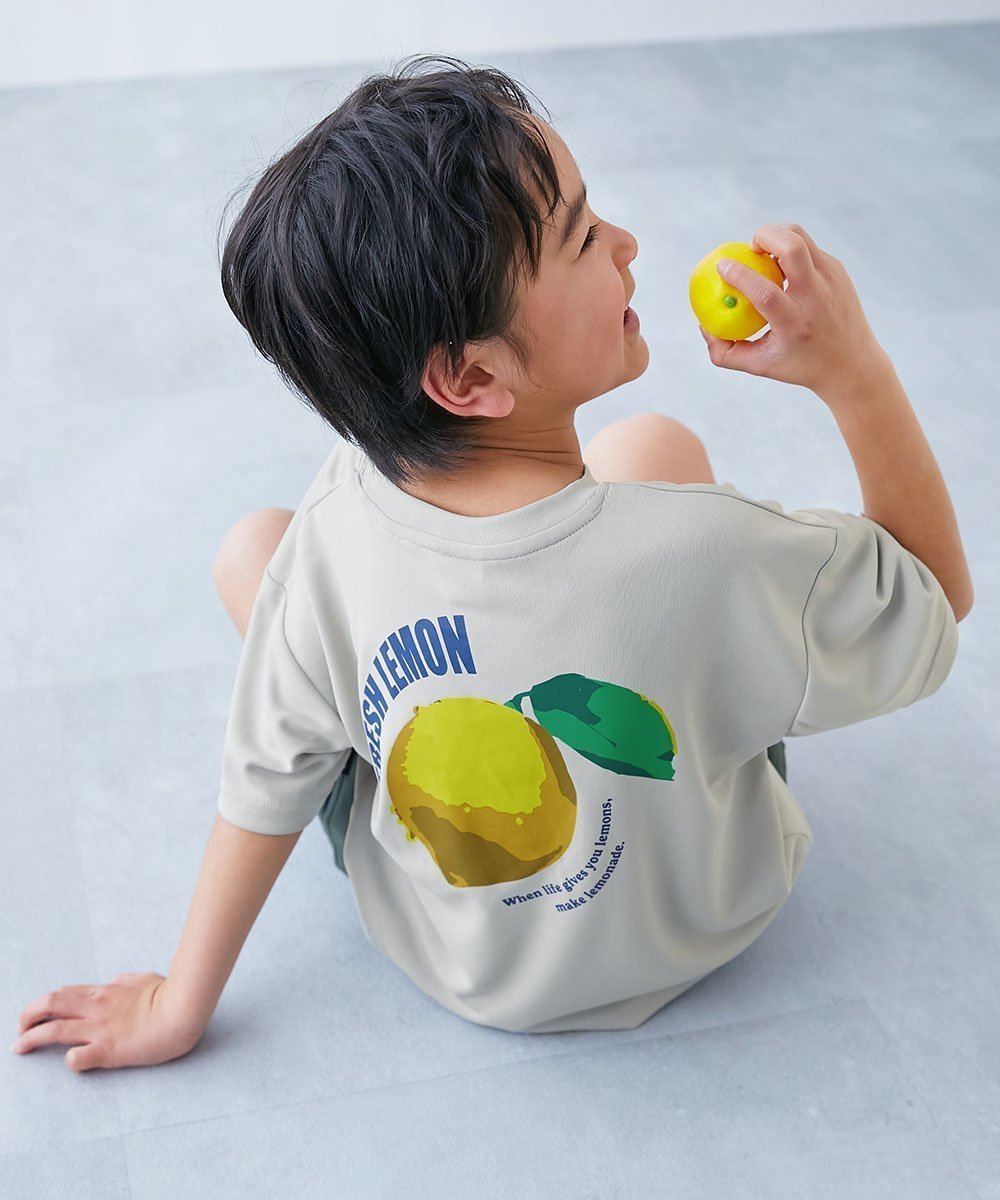 【デビロック/devirock / KIDS】の速乾 サラっとストレッチ メッシュ デビラボ 半袖Tシャツ Tシャツ トップス 25SS インテリア・キッズ・メンズ・レディースファッション・服の通販 founy(ファニー) 　ファッション　Fashion　キッズファッション　KIDS　トップス・カットソー　Tops/Tees/Kids　ストレッチ　Stretch　トレンド　Trend　フレア　Flare　プリント　Print　ベーシック　Basic　半袖　Short Sleeve　メッシュ　Mesh　おすすめ　Recommend　夏　Summer　2025年　2025　2025春夏・S/S　Ss,Spring/Summer,2025　012-レモン-Lグレー|ID: prp329100004543689 ipo3291000000032133179