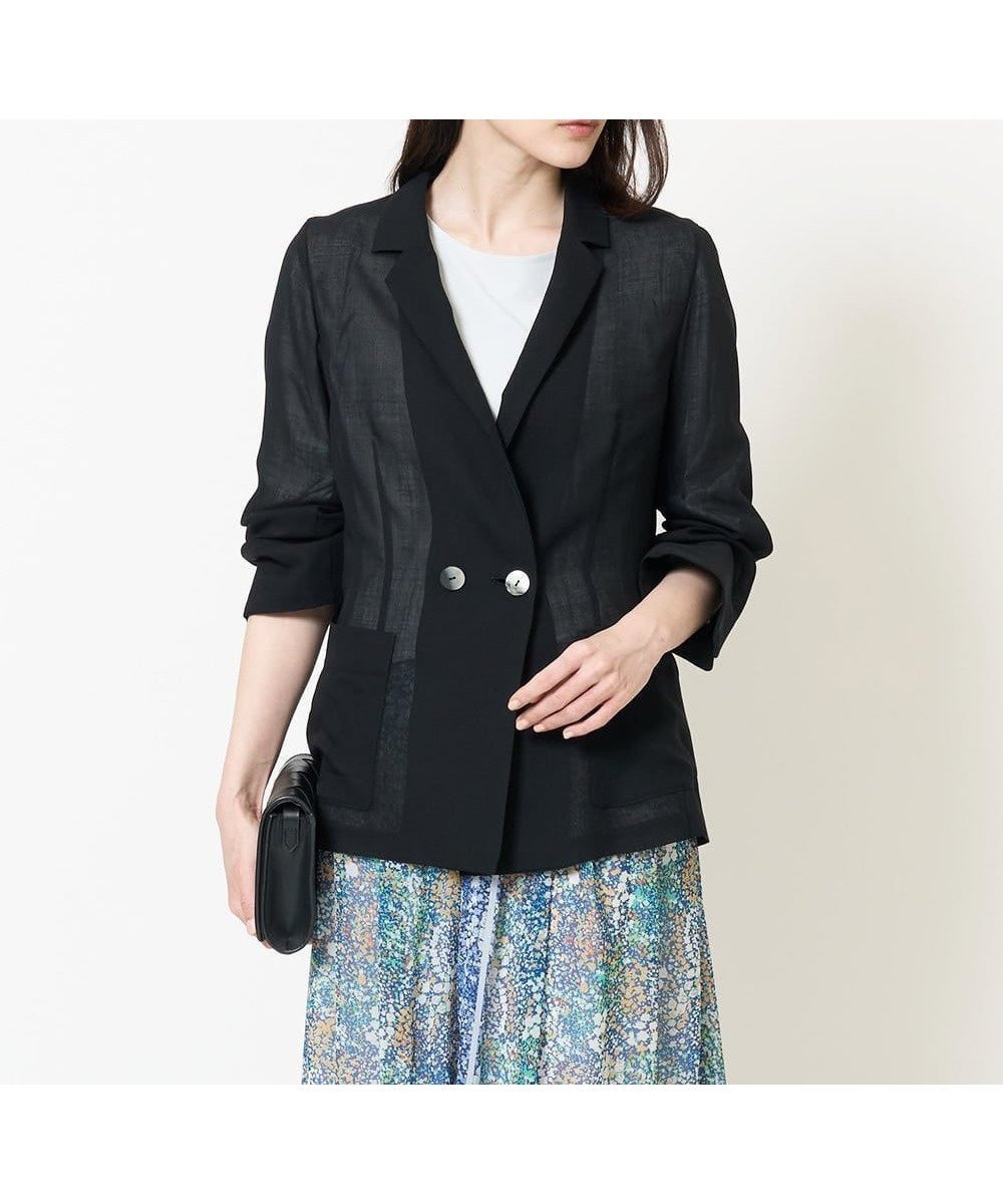 【クリスチャン オジャール/CHRISTIAN AUJARD】の軽い シアーダブルジャケット インテリア・キッズ・メンズ・レディースファッション・服の通販 founy(ファニー) 　ファッション　Fashion　レディースファッション　WOMEN　アウター　Coat Outerwear　ジャケット　Jackets　サマー　Summer　ジャケット　Jacket　ダブル　Double　バランス　Balance　ポケット　Pocket　マニッシュ　Mannish　モダン　Modern　おすすめ　Recommend　エレガント 上品　Elegant　ネイビー|ID: prp329100004543733 ipo3291000000032108476
