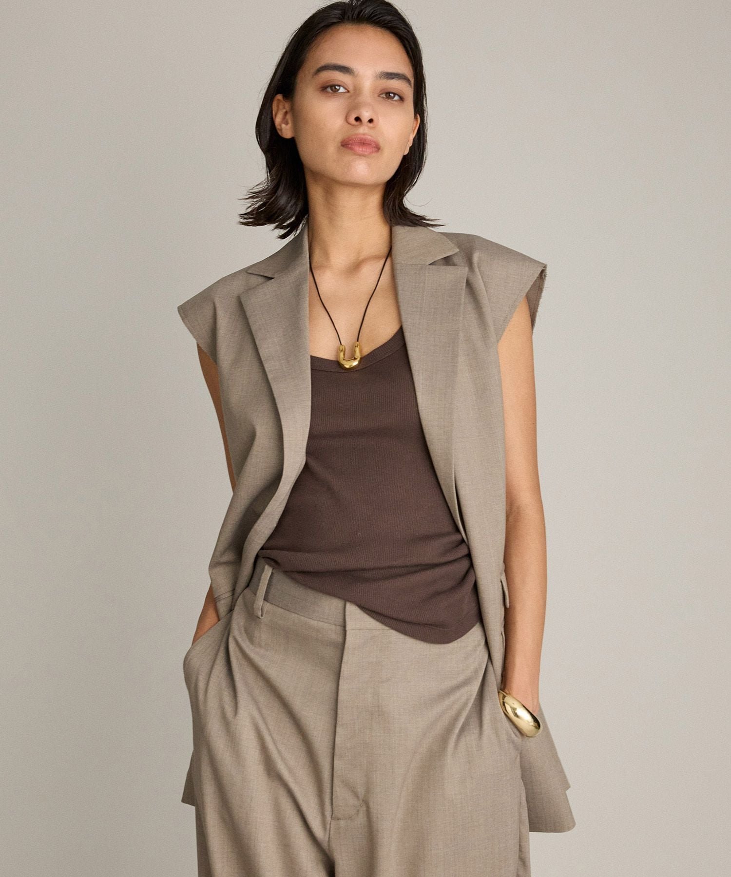 【ブリル/BRILL】のテーラージレ インテリア・キッズ・メンズ・レディースファッション・服の通販 founy(ファニー) 　ファッション　Fashion　レディースファッション　WOMEN　アウター　Coat Outerwear　トップス・カットソー　Tops/Tshirt　ベスト/ジレ　Gilets/Vests　アウトドア　Outdoor　スポーツ　Sports　リメイク　Remake　ベージュ51|ID: prp329100004543735 ipo3291000000032108486
