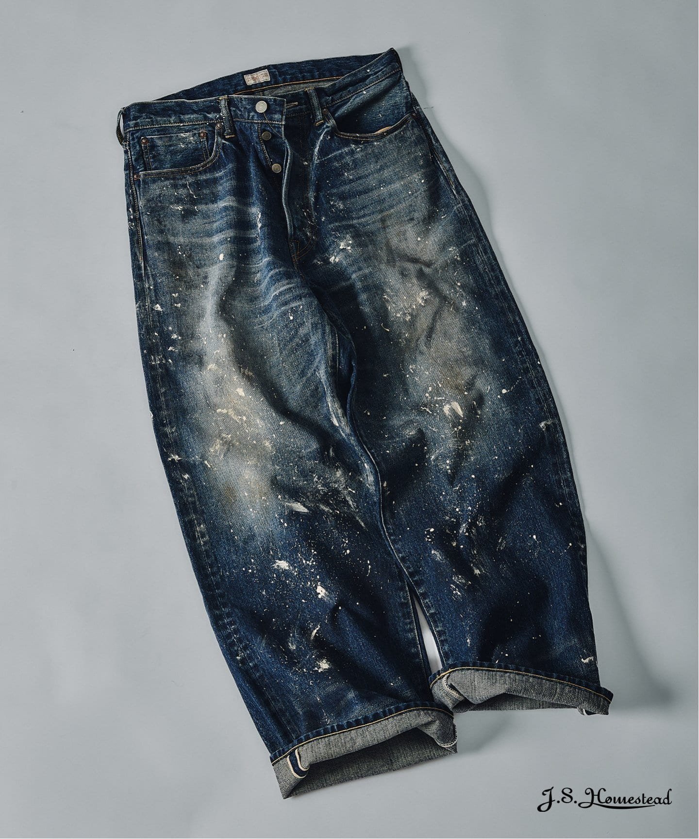 【ジャーナルスタンダード/JOURNAL STANDARD / MEN】の《追加 》J.S.Homestead / エイジングデニム ワイド5ポケ ペイント インテリア・キッズ・メンズ・レディースファッション・服の通販 founy(ファニー) 　ファッション　Fashion　メンズファッション　Fashion for Men　ストレート　Straight, Straight Cut　デニム　Denim, Jeans Material　バランス　Balance, Style Balance　リラックス　Relax, Relaxed Fit　ワイド　Wide, Wide Fit　ネイビー|ID: prp329100004543753 ipo3291000000032754796