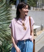 【フリークスストア/FREAK'S STORE】のリネンブレンド スキッパーブラウス/フレンチスリーブブラウス セットアップ対応 25SS ブラウンストライプ|ID: prp329100004543803 ipo3291000000032620649