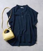 【フリークスストア/FREAK'S STORE】のリネンブレンド スキッパーブラウス/フレンチスリーブブラウス セットアップ対応 25SS ネイビー|ID: prp329100004543803 ipo3291000000032620655