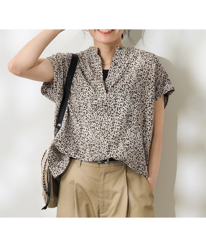 【フリークスストア/FREAK'S STORE】のリネンブレンド スキッパーブラウス/フレンチスリーブブラウス セットアップ対応 25SS インテリア・キッズ・メンズ・レディースファッション・服の通販 founy(ファニー) 　ファッション　Fashion　レディースファッション　Fashion for Women　トップス・カットソー　Cut & Sew Tops　シャツ・ブラウス・オフィスカジュアル　Elegant Blouses & Button-Ups　2025年　2025　2025春夏・S/S　Spring/Summer 2025 SS25　おすすめ　Recommended / Our Picks　スキッパー　Skipper, Open Collar　セットアップ　Set-Up, Coordinated Outfit　リネン　Linen, Linen Fabric　夏　Summer　S/S・春夏　SS, Spring/Summer, Warm Season　楽ちん　Easy Fit, Comfortable　プリント/柄|ID: prp329100004543803 ipo3291000000032620657