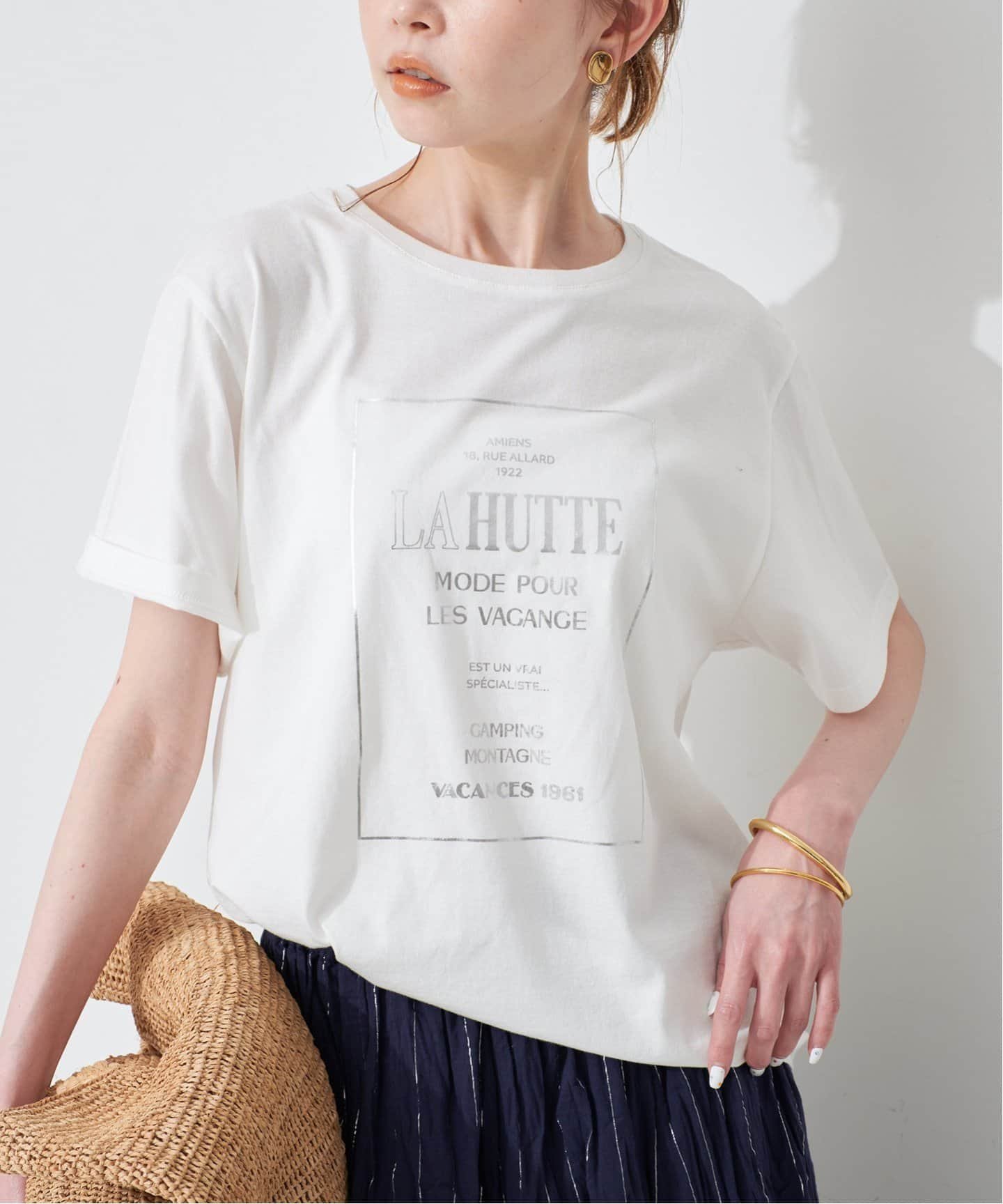 【スローブ イエナ/SLOBE IENA】のLA HUTTE/ラ ユット SLOBE別注 ロゴTEE インテリア・キッズ・メンズ・レディースファッション・服の通販 founy(ファニー) 　ファッション　Fashion　レディースファッション　Fashion for Women　別注　Limited Edition, Custom Order　ホワイト|ID: prp329100004543807 ipo3291000000032971517