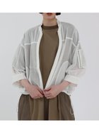 【ラシュッド/LASUD】のミリタリーメッシュショートブルゾン ホワイト|ID: prp329100004543840 ipo3291000000032628669