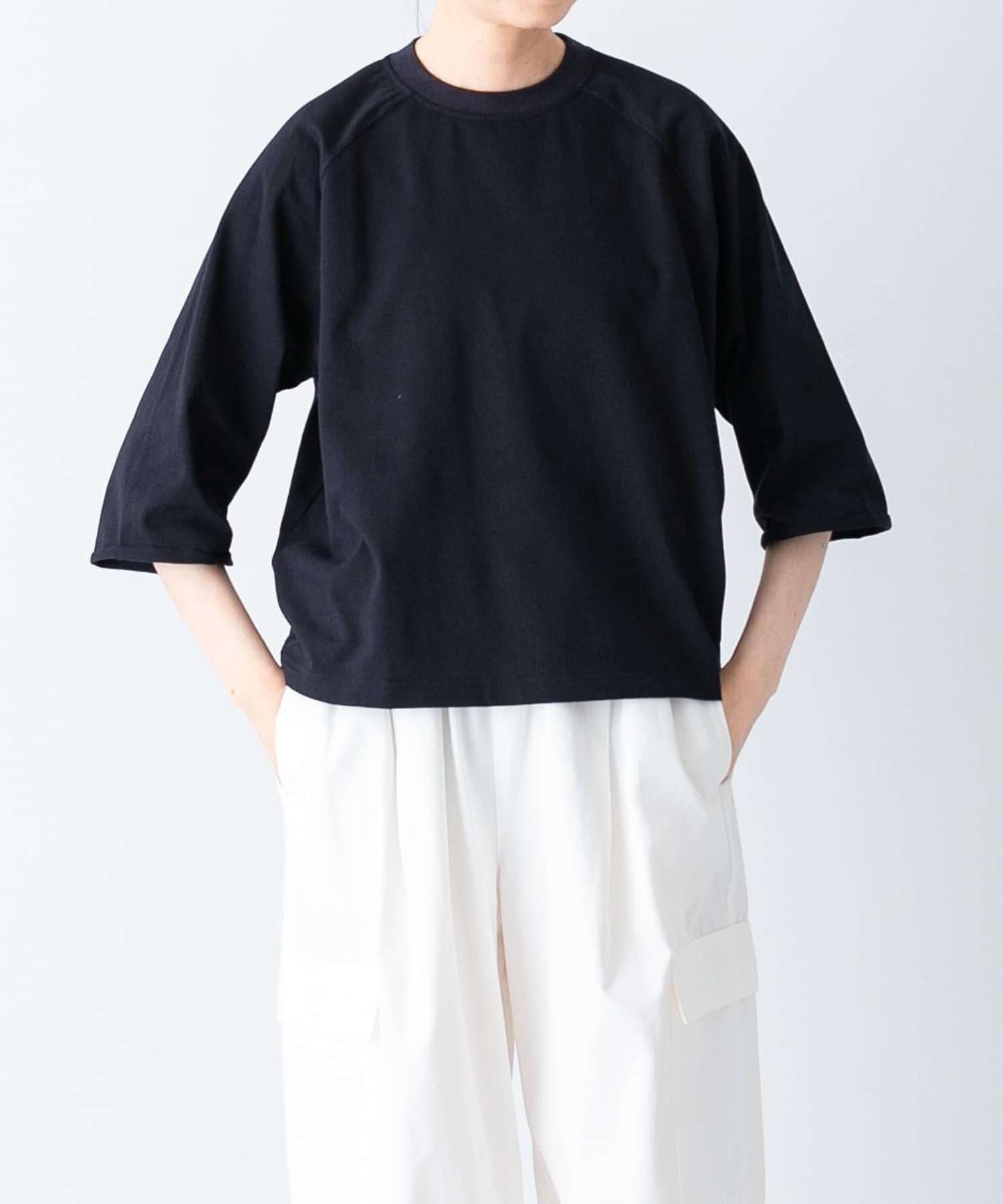 【かぐれ/kagure / URBAN RESEARCH】の5分袖ラグランカットソー インテリア・キッズ・メンズ・レディースファッション・服の通販 founy(ファニー) 　ファッション　Fashion　レディースファッション　Fashion for Women　トップス・カットソー　Cut & Sew Tops　カットソー・ベーシックTシャツ　Cut-and-Sewn Tops / Stretch Tees & Basics　2025年　2025　2025春夏・S/S　Spring/Summer 2025 SS25　インナー　Innerwear　カットオフ　Cut-Off Design　カットソー　Cut and Sewn Top　コンパクト　Compact, Small Size　シンプル　Simple, Minimal　スリーブ　Sleeve, Long Sleeve / Short Sleeve　夏　Summer　S/S・春夏　SS, Spring/Summer, Warm Season　NAVY|ID: prp329100004543892 ipo3291000000032729451