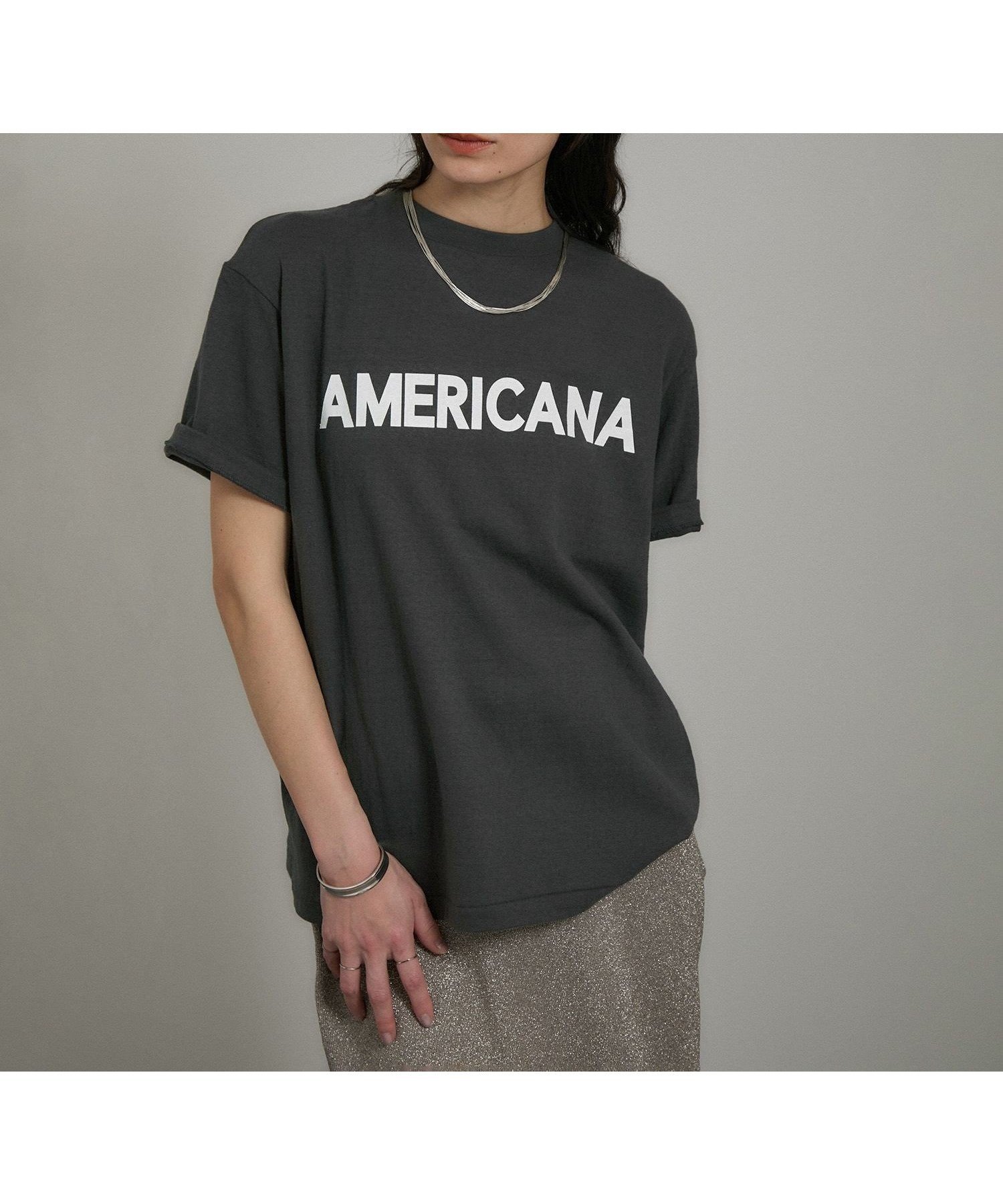 【サロン アダム エ ロペ/SALON adam et rope'】の【Americana(アメリカーナ)】ラフィー丸胴 ロゴプリントTシャツ / レタリングTシャツ インテリア・キッズ・メンズ・レディースファッション・服の通販 founy(ファニー) 　ファッション　Fashion　レディースファッション　Ladies' Fashion Online　トップス・カットソー　Tops/Tshirt　シャツ/ブラウス　Shirts/Blouses　ロング / Tシャツ　T-Shirts　プリント　Print　スミクロ(05)|ID: prp329100004543930 ipo3291000000032640814
