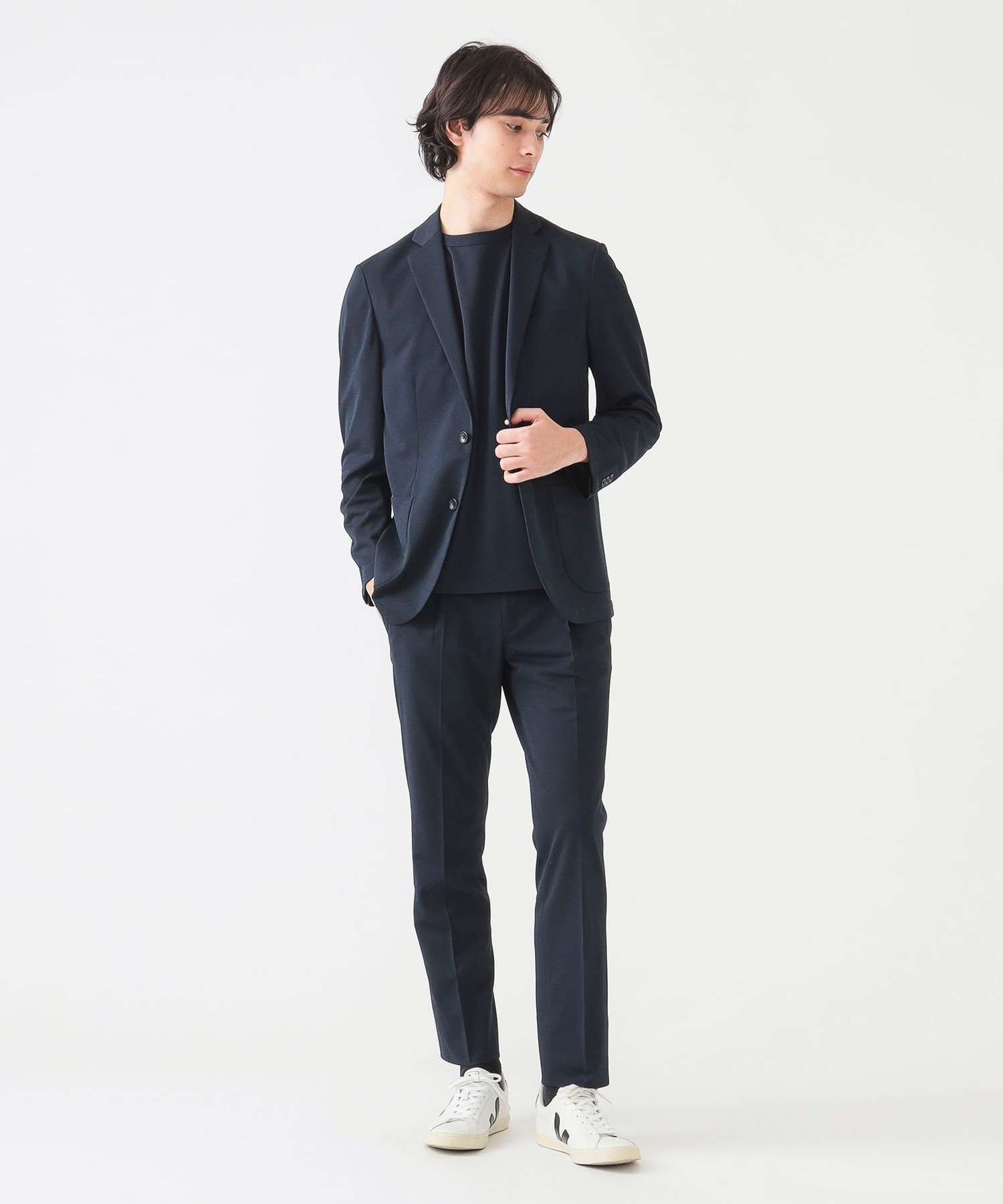 【ビーミングライフストア/B:MING LIFE STORE / MEN】のBreeze Cool メッシュ 2ボタン ジャケット (セットアップ対応/ナローフィット) インテリア・キッズ・メンズ・レディースファッション・服の通販 founy(ファニー) 　ファッション　Fashion　メンズファッション　Men's Style Online　セットアップ　Setup/Men　ジャケット　Jacket　スポーティ　Sporty　スマート　Smart　セットアップ　Set Up　パッチ　Patch　ファブリック　Fabric　ベーシック　Basic　ポケット　Pocket　メッシュ　Mesh　吸水　Water Absorption　鹿の子　Pique　NAVY|ID: prp329100004543969 ipo3291000000032701397