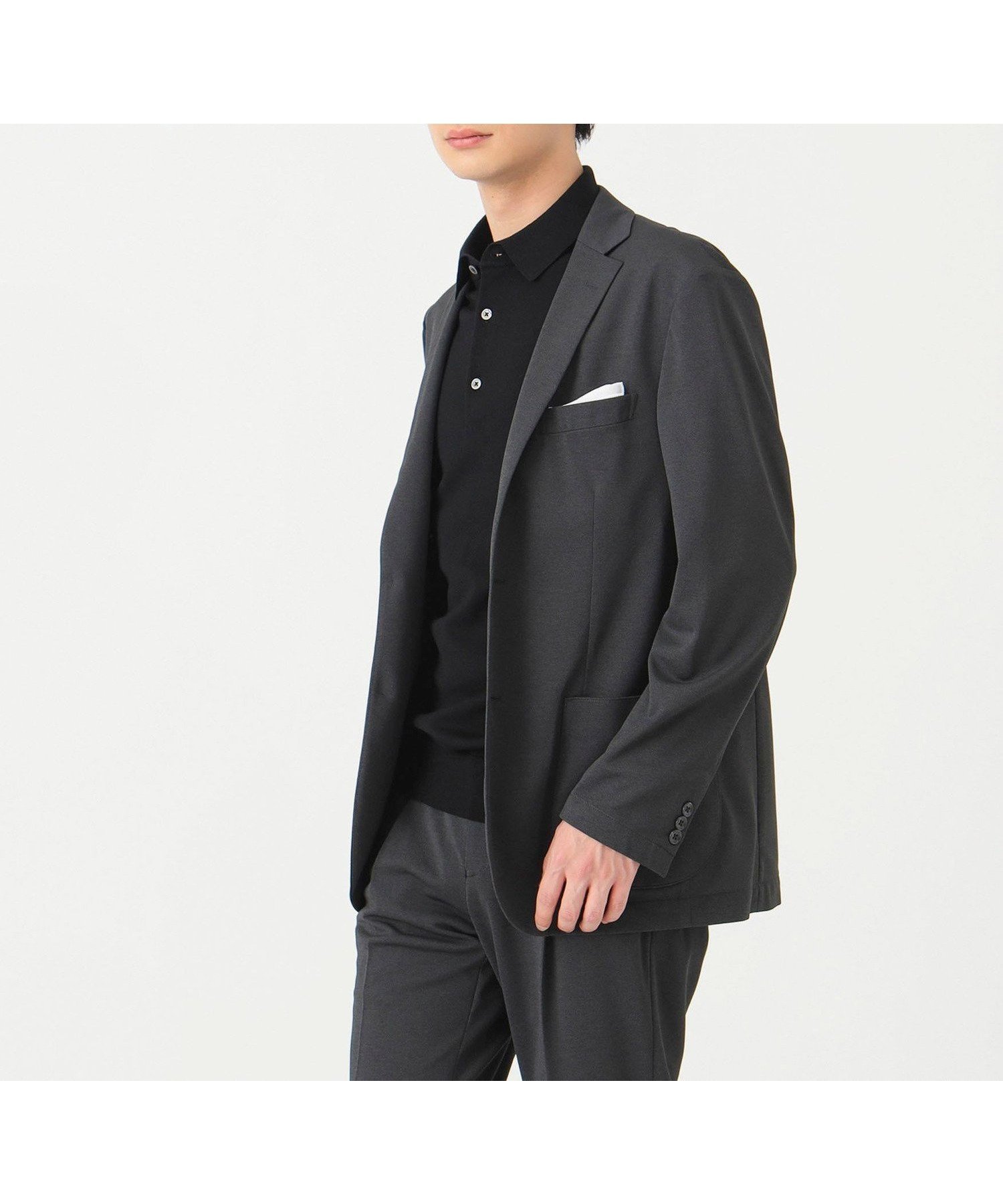 【ビーミングライフストア/B:MING LIFE STORE / MEN】のBreeze Cool メッシュ 2ボタン ジャケット (セットアップ対応/ナローフィット) インテリア・キッズ・メンズ・レディースファッション・服の通販 founy(ファニー) 　ファッション　Fashion　メンズファッション　Men's Style Online　セットアップ　Setup/Men　ジャケット　Jacket　スポーティ　Sporty　スマート　Smart　セットアップ　Set Up　パッチ　Patch　ファブリック　Fabric　ベーシック　Basic　ポケット　Pocket　メッシュ　Mesh　吸水　Water Absorption　鹿の子　Pique　CHARCOAL|ID: prp329100004543969 ipo3291000000032701399