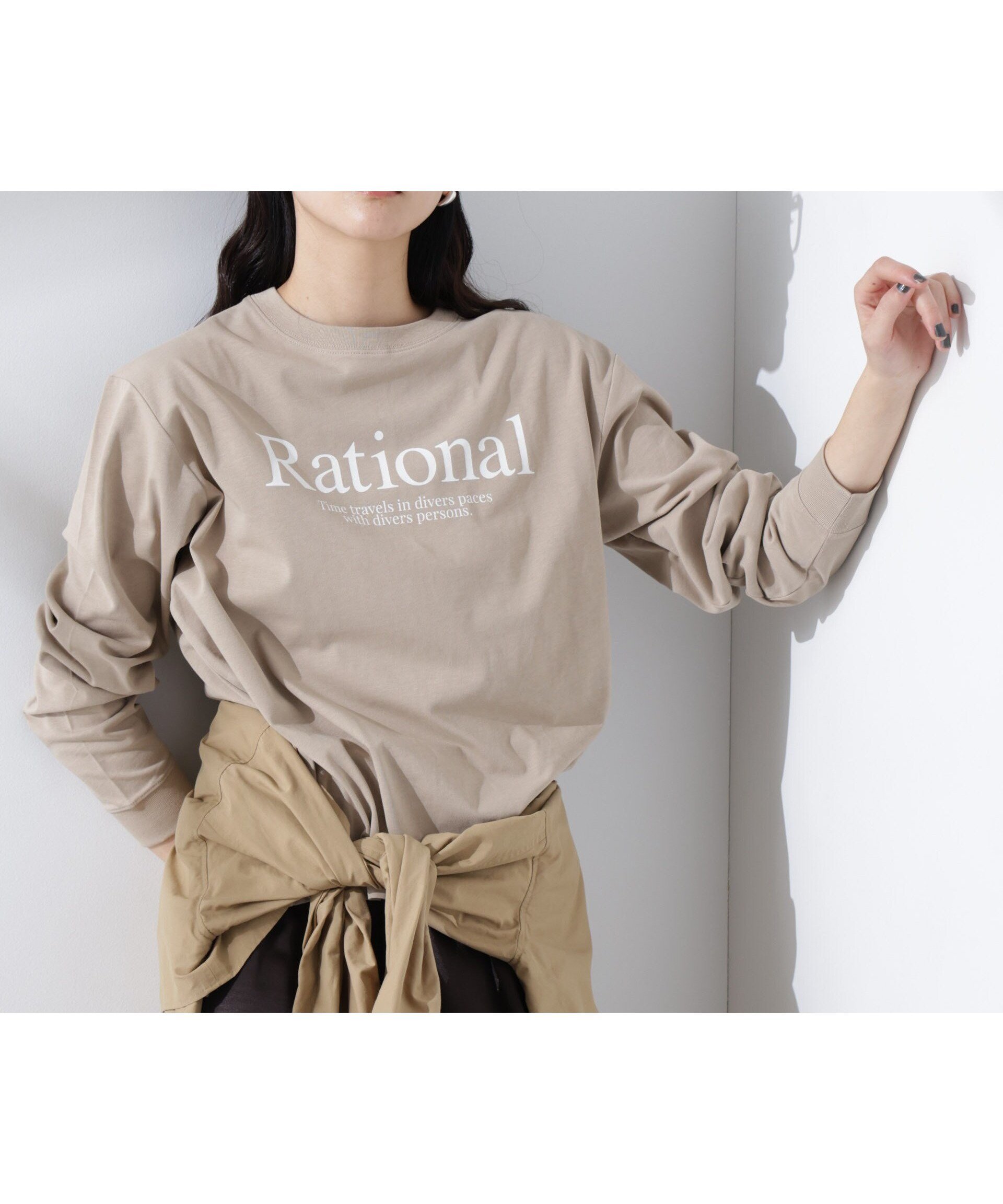 【ナノ ユニバース/nano universe】のプリントロゴロンT インテリア・キッズ・メンズ・レディースファッション・服の通販 founy(ファニー) 　ファッション　Fashion　レディースファッション　Fashion for Women　トップス・カットソー　Cut & Sew Tops　ロングTシャツ・Tシャツ　Longline T-Shirts & Tees　カーディガン　Cardigan, Knitwear　コンパクト　Compact, Small Size　シルケット　Silket, Silky Cotton　シンプル　Simple, Minimal　ジャケット　Jacket, Outerwear　スタイリッシュ　Stylish, Fashionable　スパンコール　Sequins, Sequin Embellishment　スリット　Slit, Slit Detail　プリント　Print, Printed Pattern　ワイド　Wide, Wide Fit　おすすめ　Recommended / Our Picks　2025年　2025　2025春夏・S/S　Spring/Summer 2025 SS25　ベージュ|ID: prp329100004543979 ipo3291000000033341166