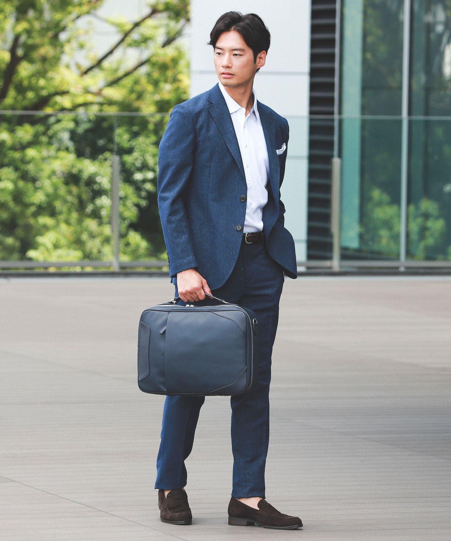 【ビームス ハート/BEAMS HEART / MEN】のフェイクレザー 3WAY ブリーフバッグ(A4サイズ収納可能) インテリア・キッズ・メンズ・レディースファッション・服の通販 founy(ファニー) 　ファッション　Fashion　メンズファッション　MEN　バッグ　Bag/Men　コンパクト　Compact　軽量　Lightweight　スリム　Slim　ドレス　Dress　フェイクレザー　Faux Leather　ポケット　Pocket　ビジネス 仕事 通勤　Business　NAVY|ID: prp329100004544163 ipo3291000000032110948