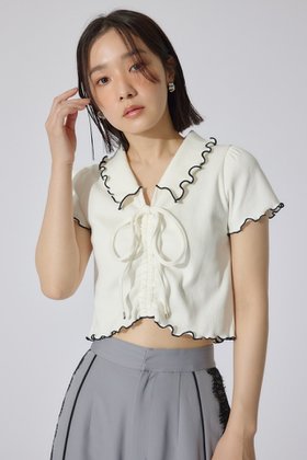 【リエンダ/rienda】のドロストカットトップス 人気、トレンドファッション・服の通販 founy(ファニー) ファッション Fashion レディースファッション WOMEN トップス・カットソー Tops/Tshirt クール Cool ショート Short トレンド Trend バランス Balance フロント Front ボトム Bottom リボン Ribbon 再入荷 Restock/Back In Stock/Re Arrival 夏 Summer |ID:prp329100004544307