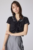 【リエンダ/rienda】のドロストカットトップス 人気、トレンドファッション・服の通販 founy(ファニー) ファッション Fashion レディースファッション WOMEN トップス・カットソー Tops/Tshirt クール Cool ショート Short トレンド Trend バランス Balance フロント Front ボトム Bottom リボン Ribbon 再入荷 Restock/Back In Stock/Re Arrival 夏 Summer thumbnail BLK|ID: prp329100004544307 ipo3291000000032111683