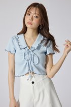 【リエンダ/rienda】のドロストカットトップス 人気、トレンドファッション・服の通販 founy(ファニー) ファッション Fashion レディースファッション WOMEN トップス・カットソー Tops/Tshirt クール Cool ショート Short トレンド Trend バランス Balance フロント Front ボトム Bottom リボン Ribbon 再入荷 Restock/Back In Stock/Re Arrival 夏 Summer thumbnail L/BLU1|ID: prp329100004544307 ipo3291000000032111684