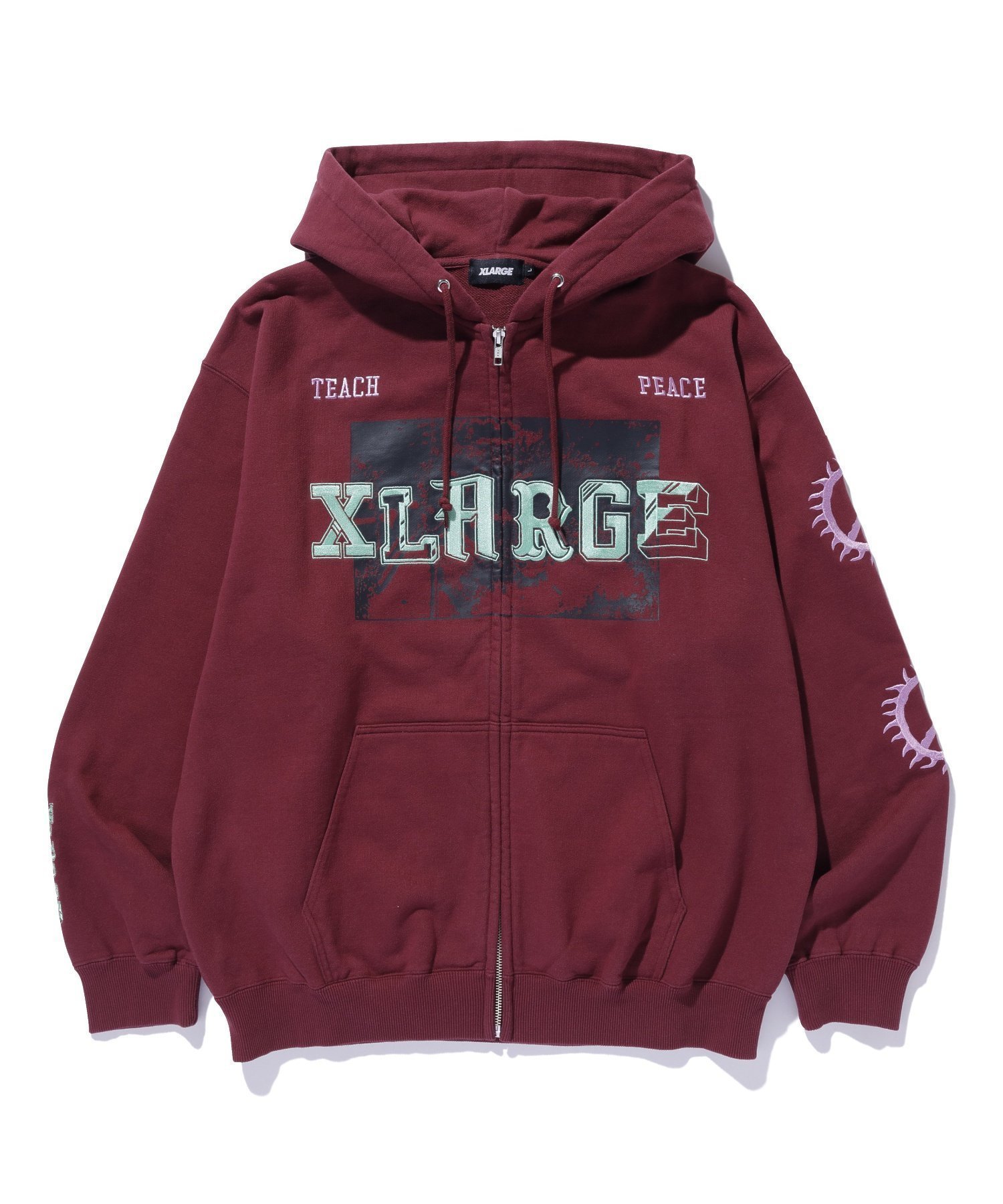 【エクストララージ/XLARGE】のXLARGE/CAMPUS ZIP UP HOODED SWEATSHIRT インテリア・キッズ・メンズ・レディースファッション・服の通販 founy(ファニー) 　ファッション　Fashion　レディースファッション　WOMEN　トップス・カットソー　Tops/Tshirt　シャツ/ブラウス　Shirts/Blouses　パーカ　Sweats　ロング / Tシャツ　T-Shirts　スウェット　Sweat　グラフィック　Graphic　パーカー　Hoodie　フロント　Front　プリント　Print　ベーシック　Basic　BURGUNDY|ID: prp329100004544342 ipo3291000000032111885