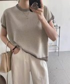 【ミニミニストア/miniministore】のフレンチスリーブサマーニット レディース 人気、トレンドファッション・服の通販 founy(ファニー) ファッション Fashion レディースファッション Fashion for Women トップス・カットソー Cut & Sew Tops ニット Knit Tops & Sweaters 春 Spring シンプル Simple, Minimal ストライプ Stripe, Striped Pattern スリーブ Sleeve, Long Sleeve / Short Sleeve ニットソー Knit-Sewn, Cut & Sew Knit フレンチ French, French Style 半袖 Short Sleeve, Half Sleeve S/S・春夏 SS, Spring/Summer, Warm Season 夏 Summer エレガント 上品 Elegant thumbnail グレイッシュベージュ|ID: prp329100004544437 ipo3291000000032715028