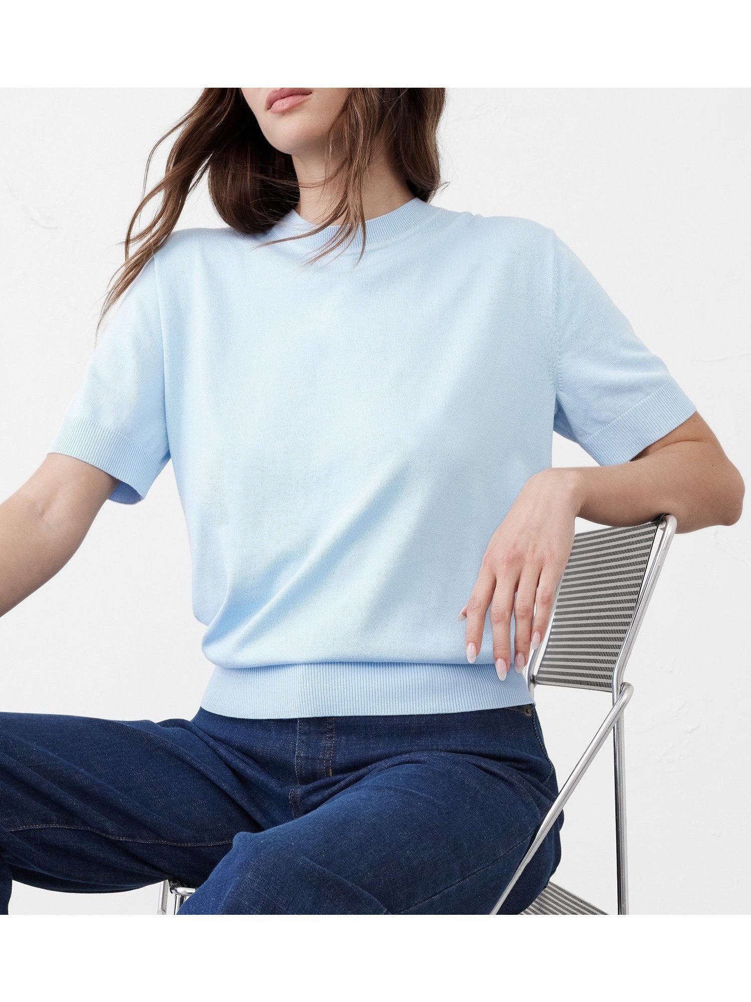 【バナナリパブリック ファクトリーストア/BANANA REPUBLIC FACTORY STORE】のBANANA REPUBLIC FACTORY STORE ショートスリーブ セーター インテリア・キッズ・メンズ・レディースファッション・服の通販 founy(ファニー) 　ファッション　Fashion　レディースファッション　Ladies' Fashion Online　ショート　Short　スリーブ　Sleeve　セーター　Sweater　ミックス　Mix　BLUE_RAVINE|ID: prp329100004544522 ipo3291000000032660962
