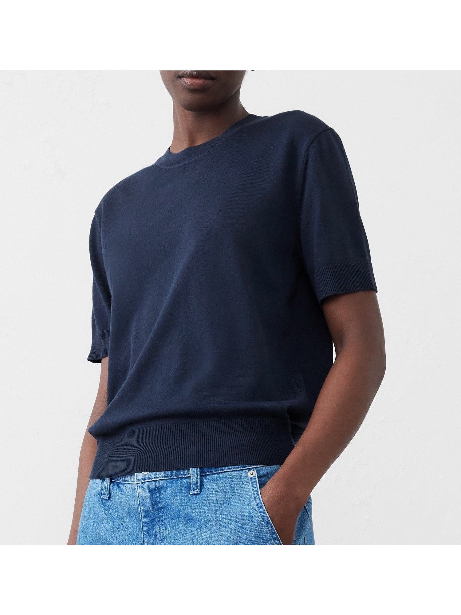 【バナナリパブリック ファクトリーストア/BANANA REPUBLIC FACTORY STORE】のBANANA REPUBLIC FACTORY STORE ショートスリーブ セーター インテリア・キッズ・メンズ・レディースファッション・服の通販 founy(ファニー) 　ファッション　Fashion　レディースファッション　Ladies' Fashion Online　ショート　Short　スリーブ　Sleeve　セーター　Sweater　ミックス　Mix　PREPPY_NAVY|ID: prp329100004544522 ipo3291000000032660965